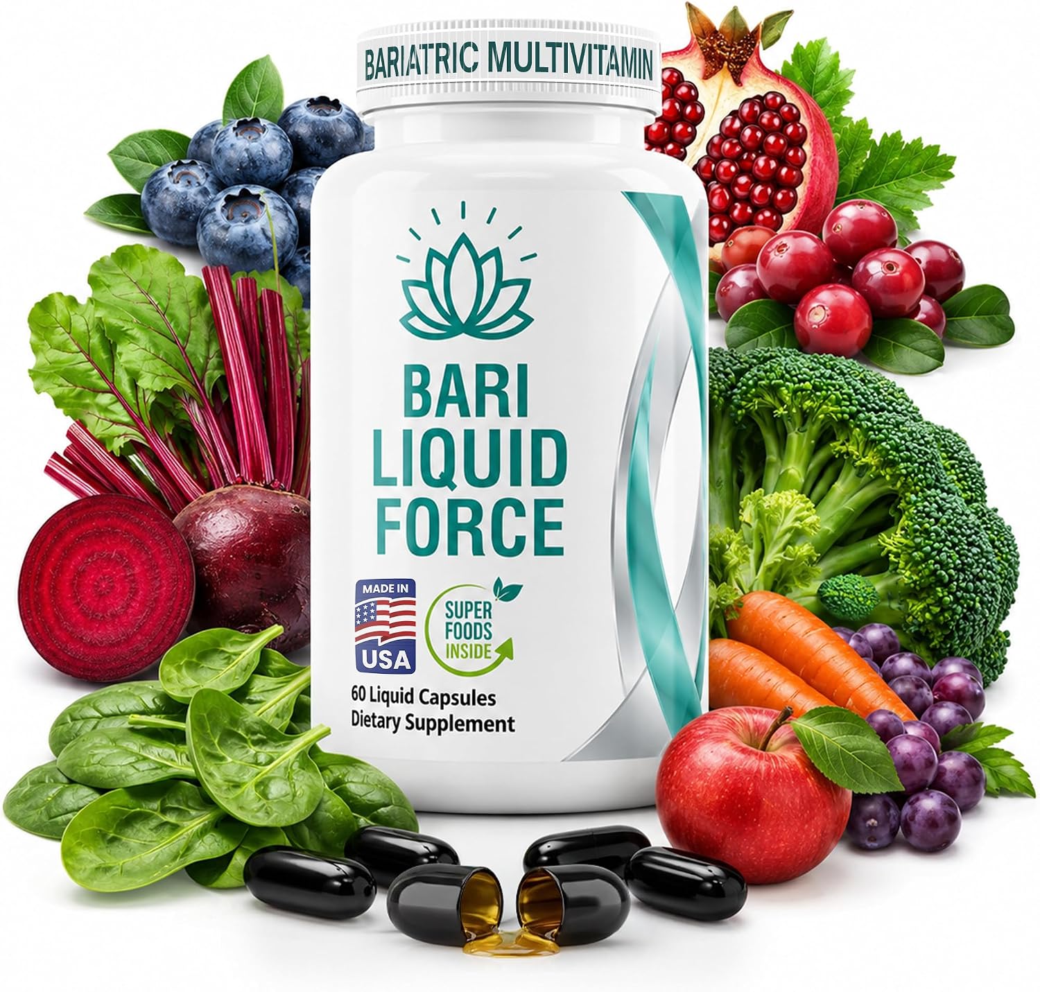 Post Bariatric Multivitamin with Iron Liquid Softgels - 60 Count