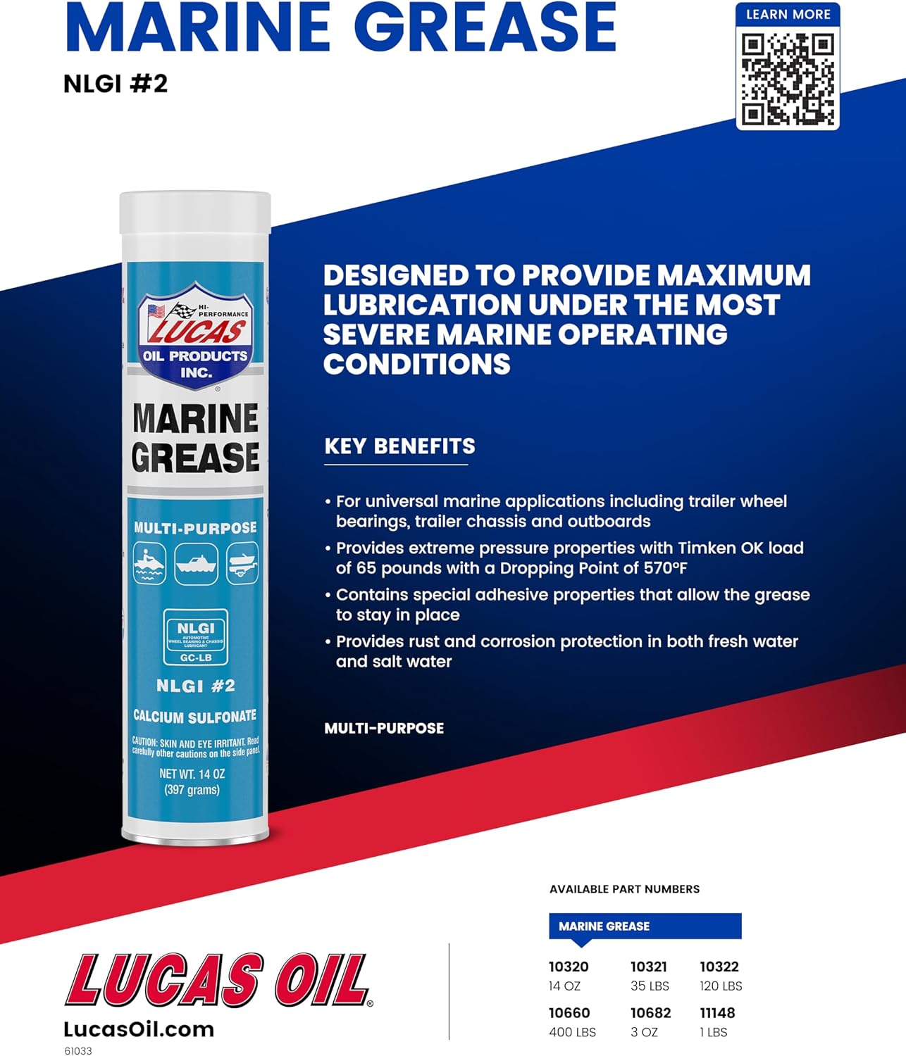 Lucas Oil 10682 Marine Grease 3 Ounce Combo Pack