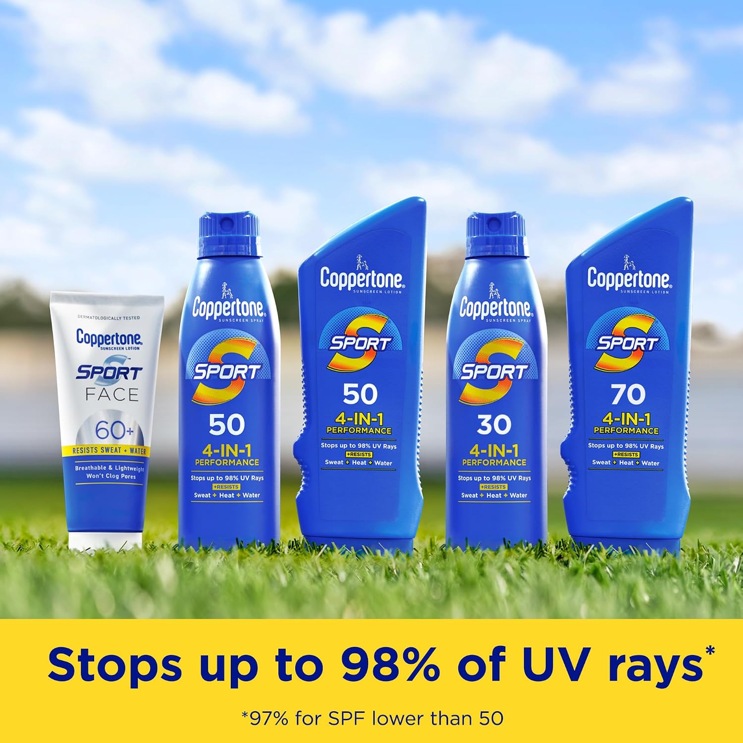 Coppertone SPORT Sunscreen Lotion SPF 30, 7 FL OZ | Sunscreen Lotion with Vitamin E, Sweat, Heat and Water Resistant, PABA, Oxybenzone, Octinoxate, Paraben and Dye Free
