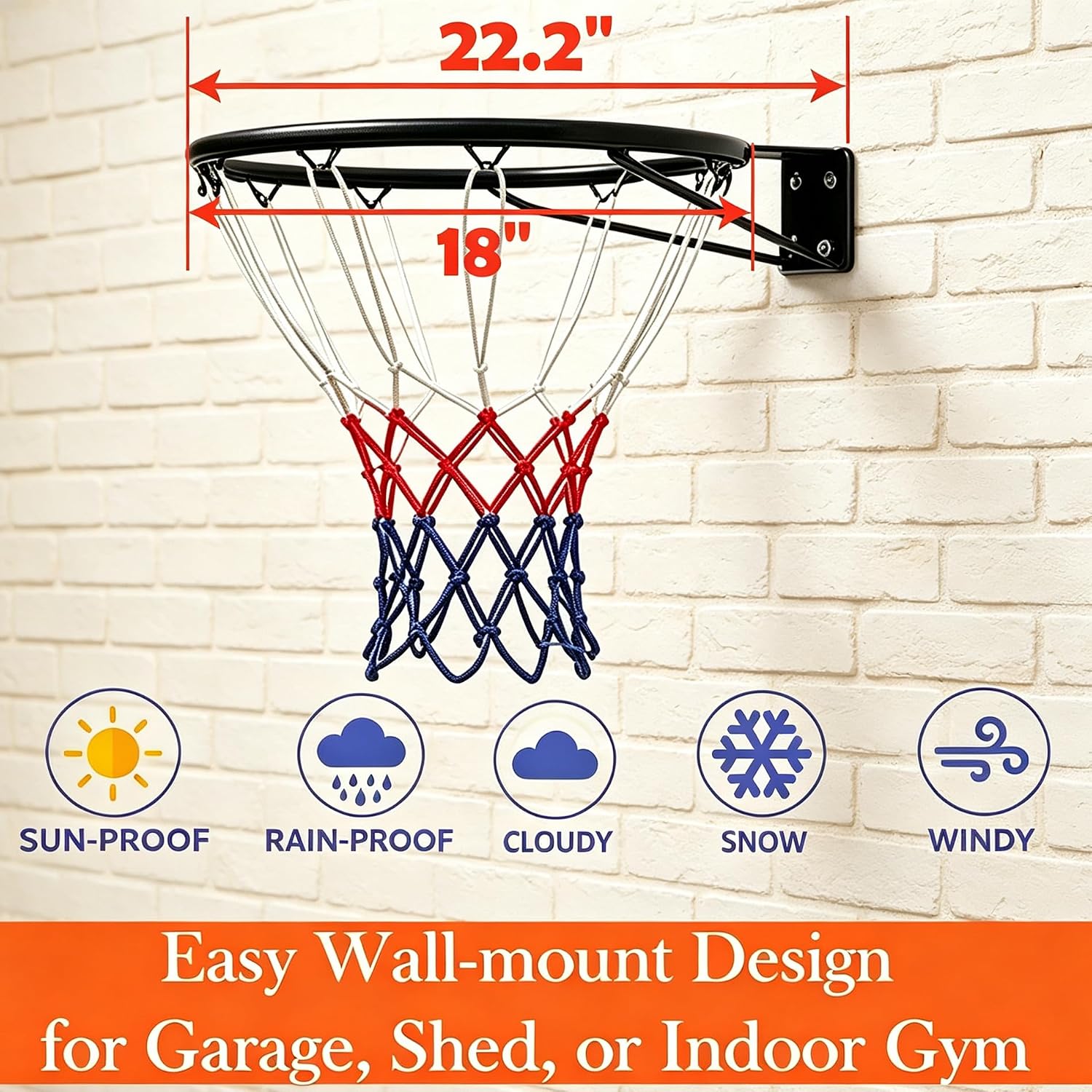 Rakon 18" Solid Replacement Basketball Rim