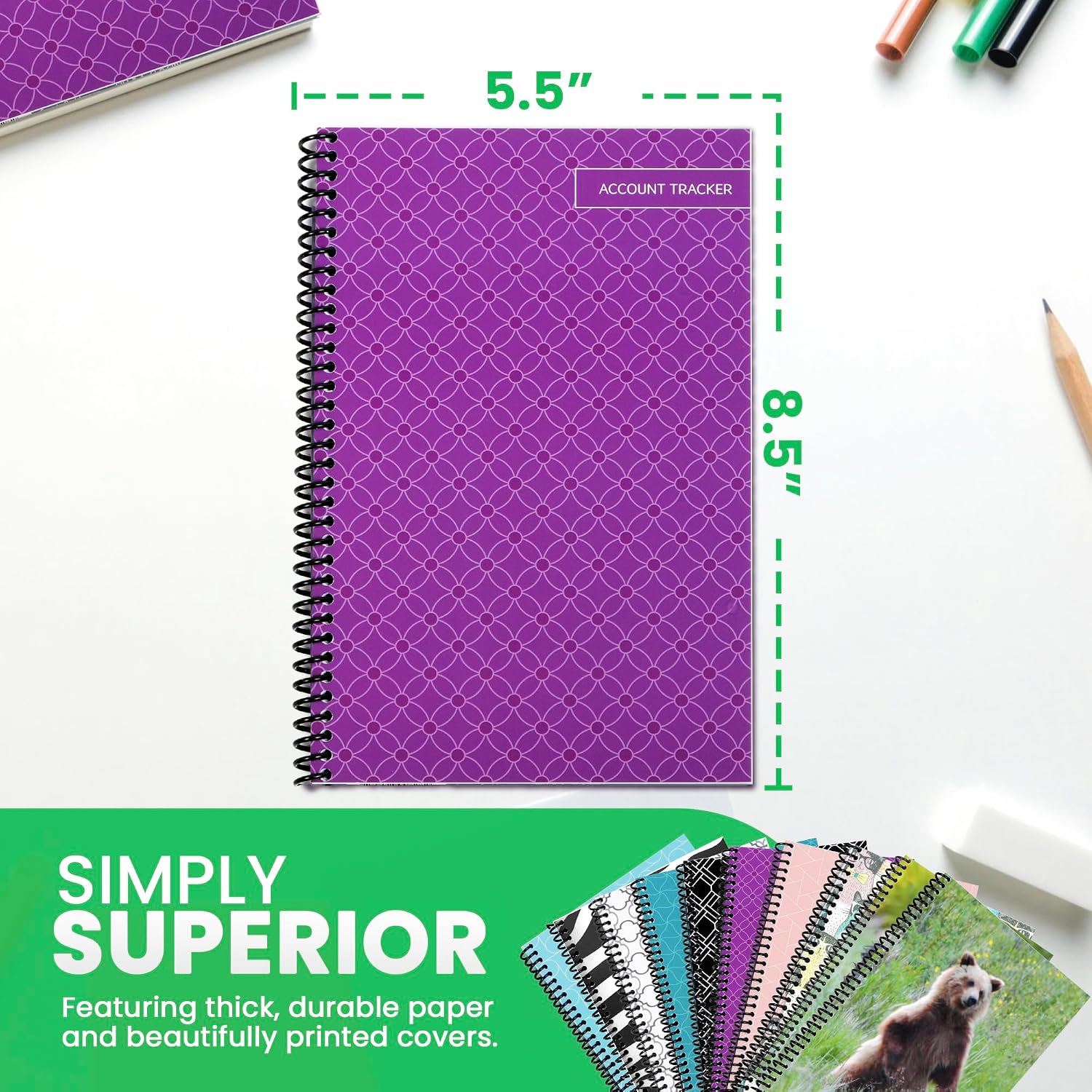 The Superior Register's Premium Check Book Register & Debit Card Ledger Notebook - Checking Account Register, Business Ledger, Cash Log & Expense Tracker - Standard Edition - 1 Pc, Teal