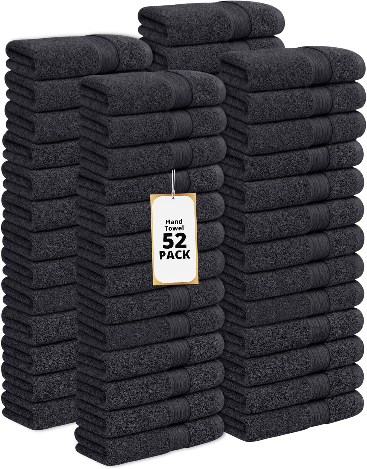 Ample Decor 100% Cotton Hand Towels 18x28 Inches, 600 GSM, Soft & Absorbent, Set of 12, Purple