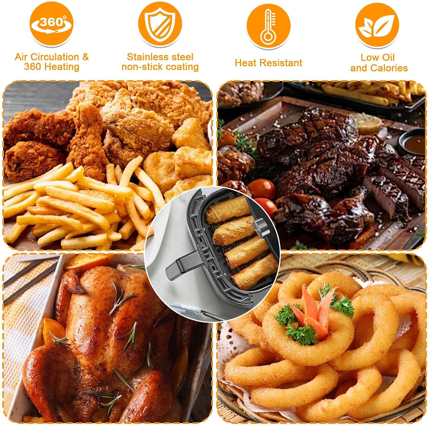 GXF Air Fryer Grill Pan for Instant Pot Vortex Plus 6 in 1 5.7QT 6 QT Gourmia GAF735 6 QT Air Fryer