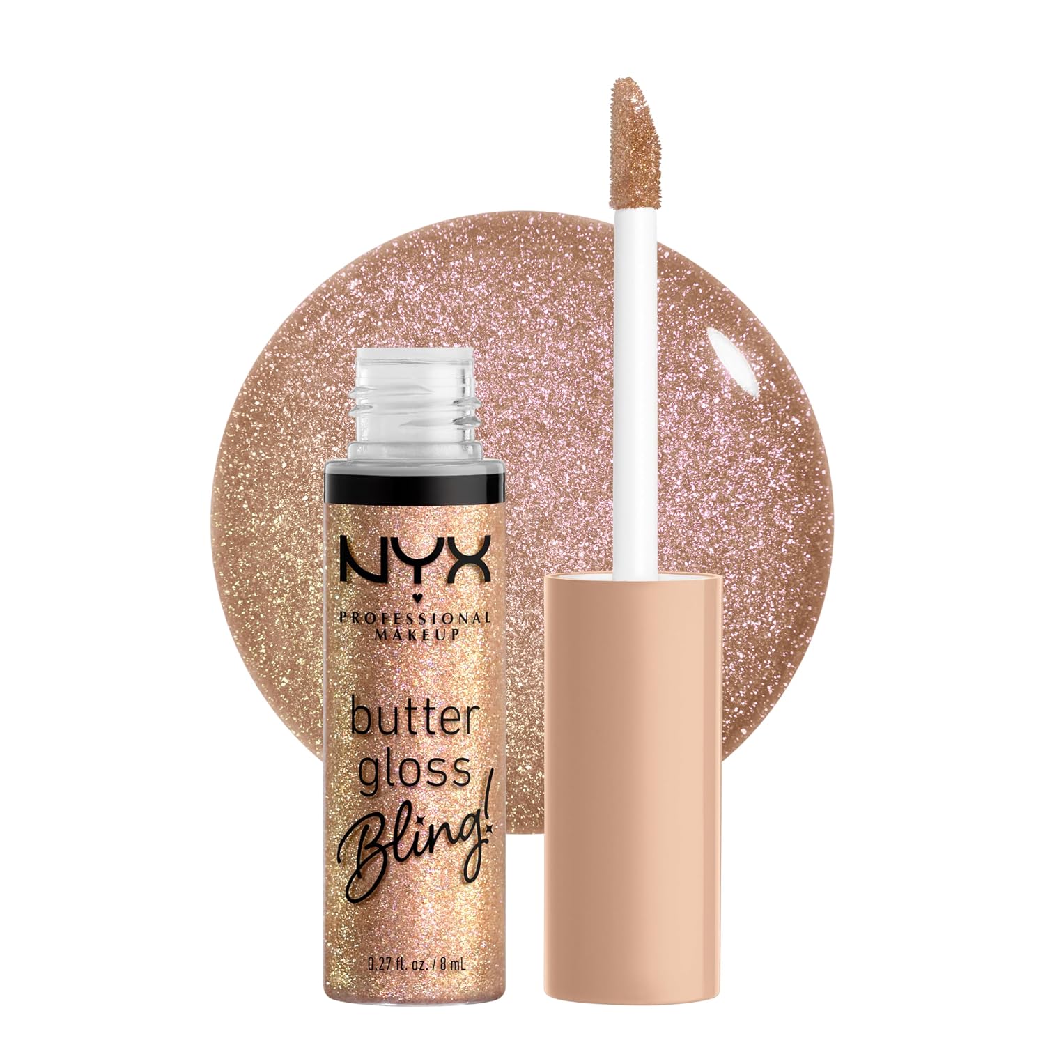 NYX PROFESSIONAL MAKEUP Butter Gloss, Non-Sticky Lip Gloss - Praline (Deep Nude)