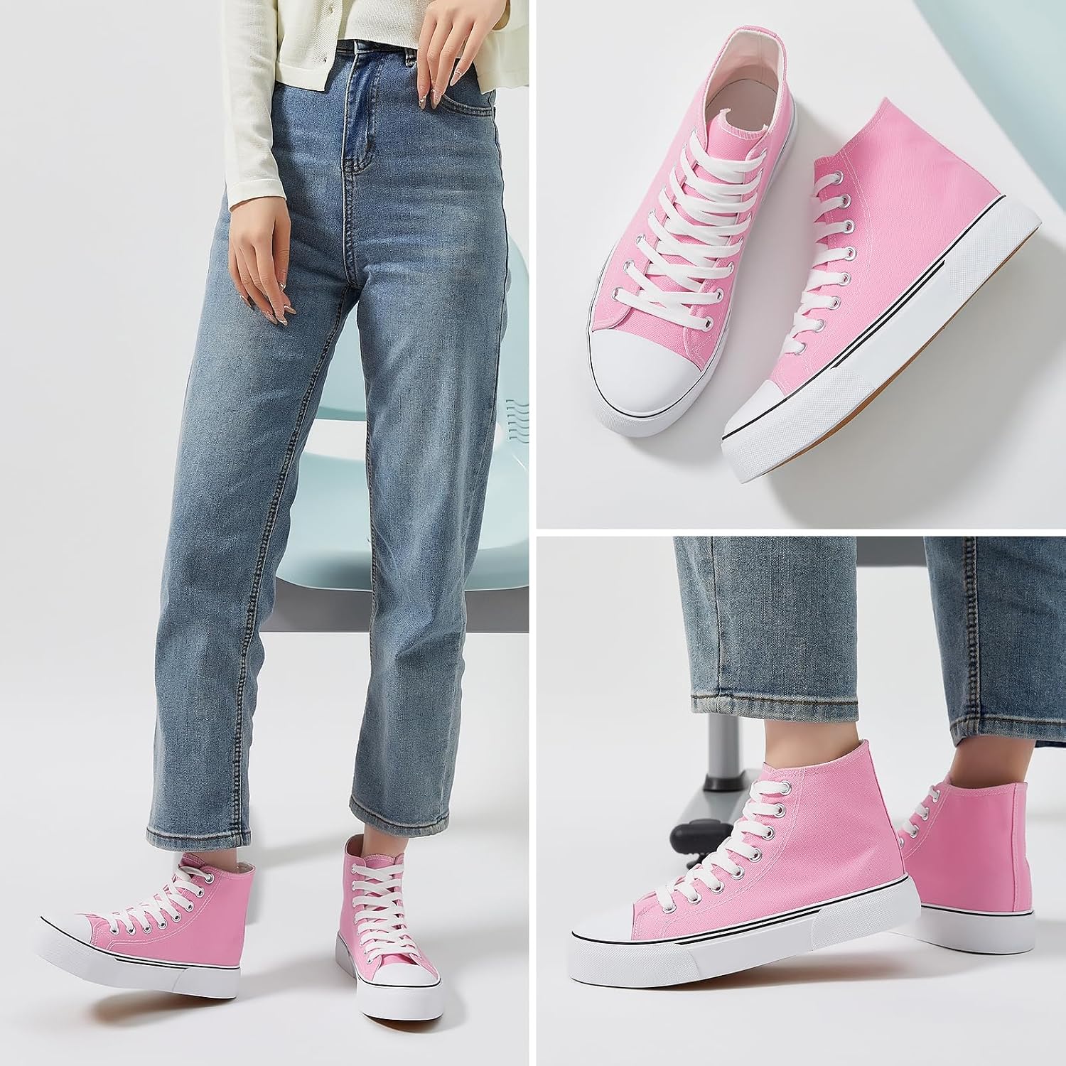 hash bubbie High Top Canvas Sneakers Fashion Walking Shoes