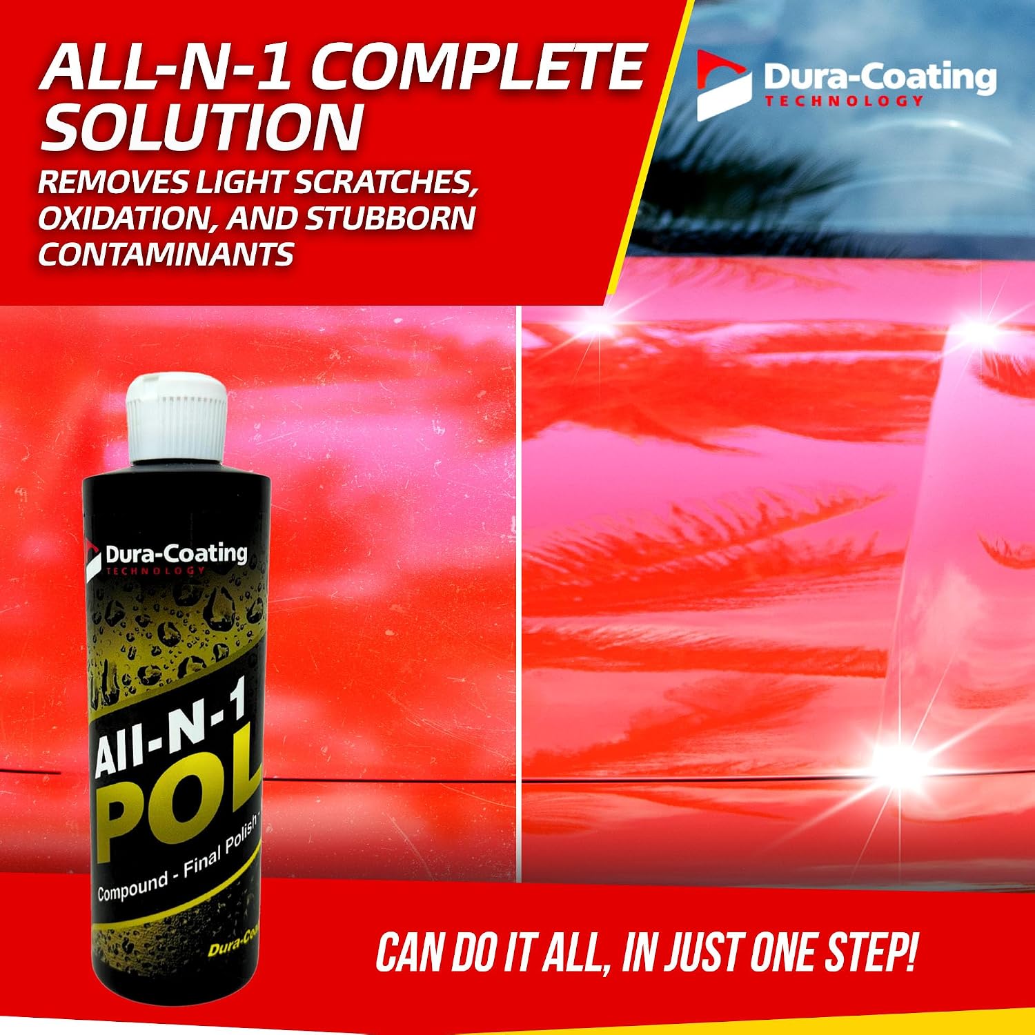 Dura-Coating Total Polish Package - Complete Car Care Polishing Set- 16 oz Blue Premium Metal Polish, Step 1 Compound, Step 2 Final Polish