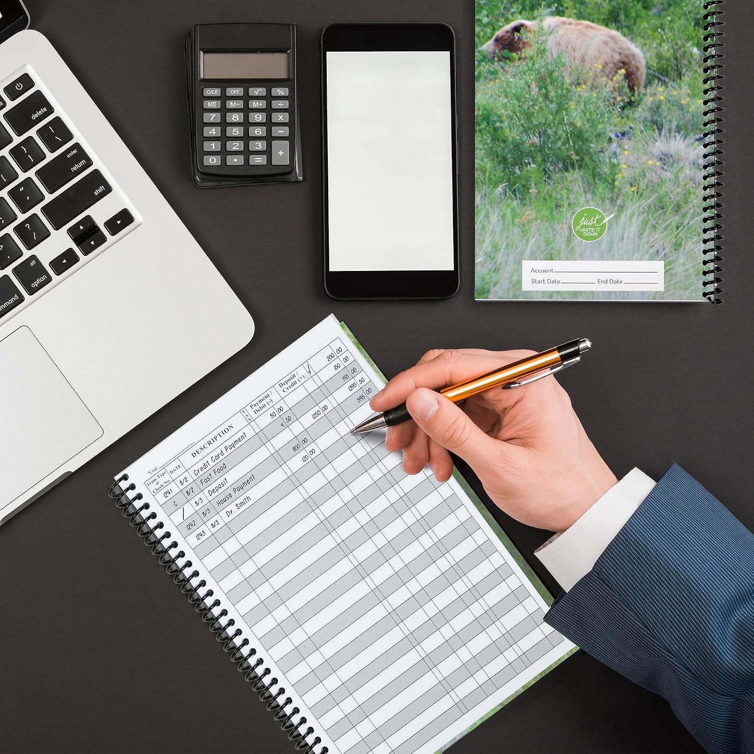 The Superior Register's Premium Check Book Register & Debit Card Ledger Notebook - Checking Account Register, Business Ledger, Cash Log & Expense Tracker - Standard Edition - 1 Pc, Teal