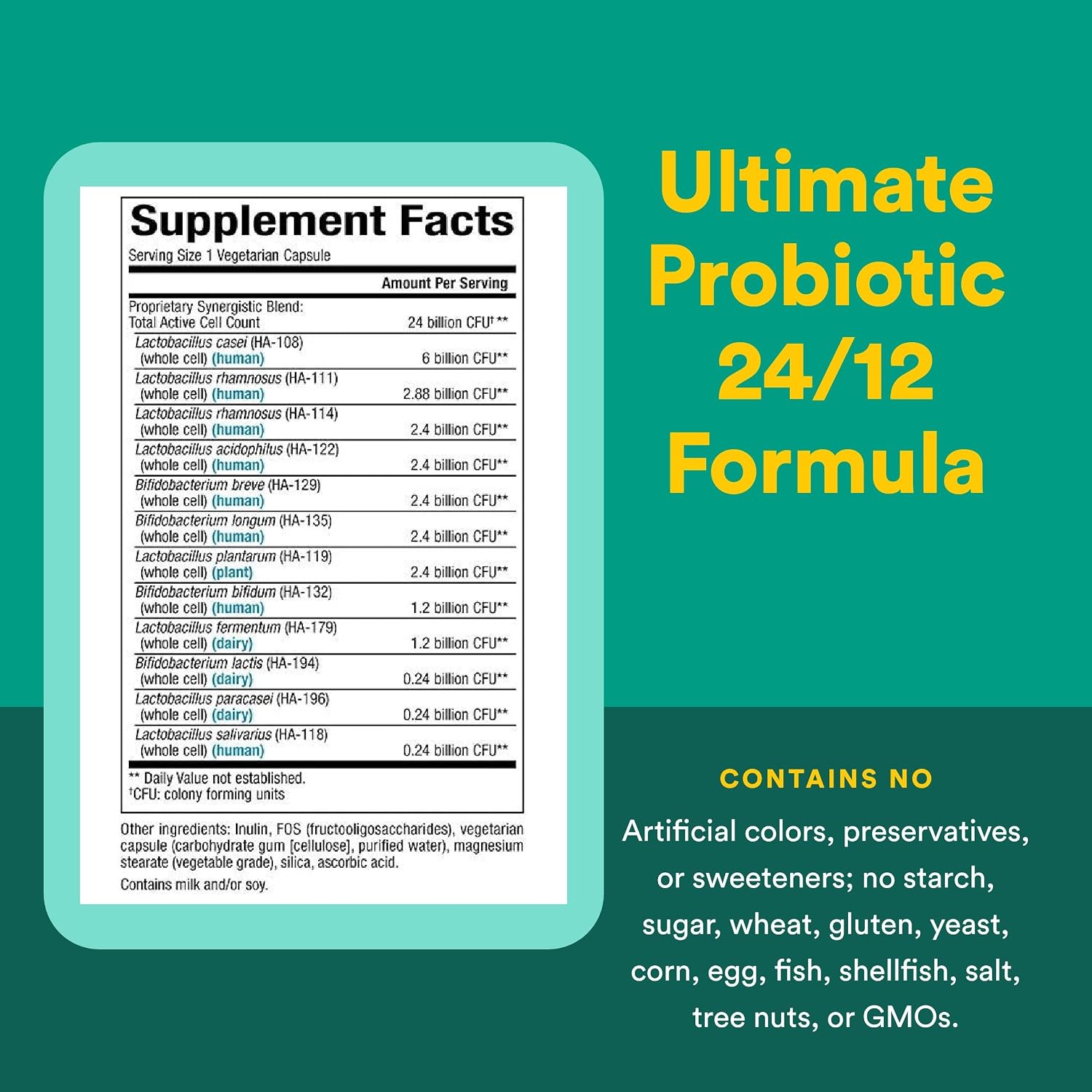 Natural Factors Ultimate Probiotic 24/12 Formula - Digestive Health Support Supplement with Probiotics - Immunity & Gut Health Support Supplement