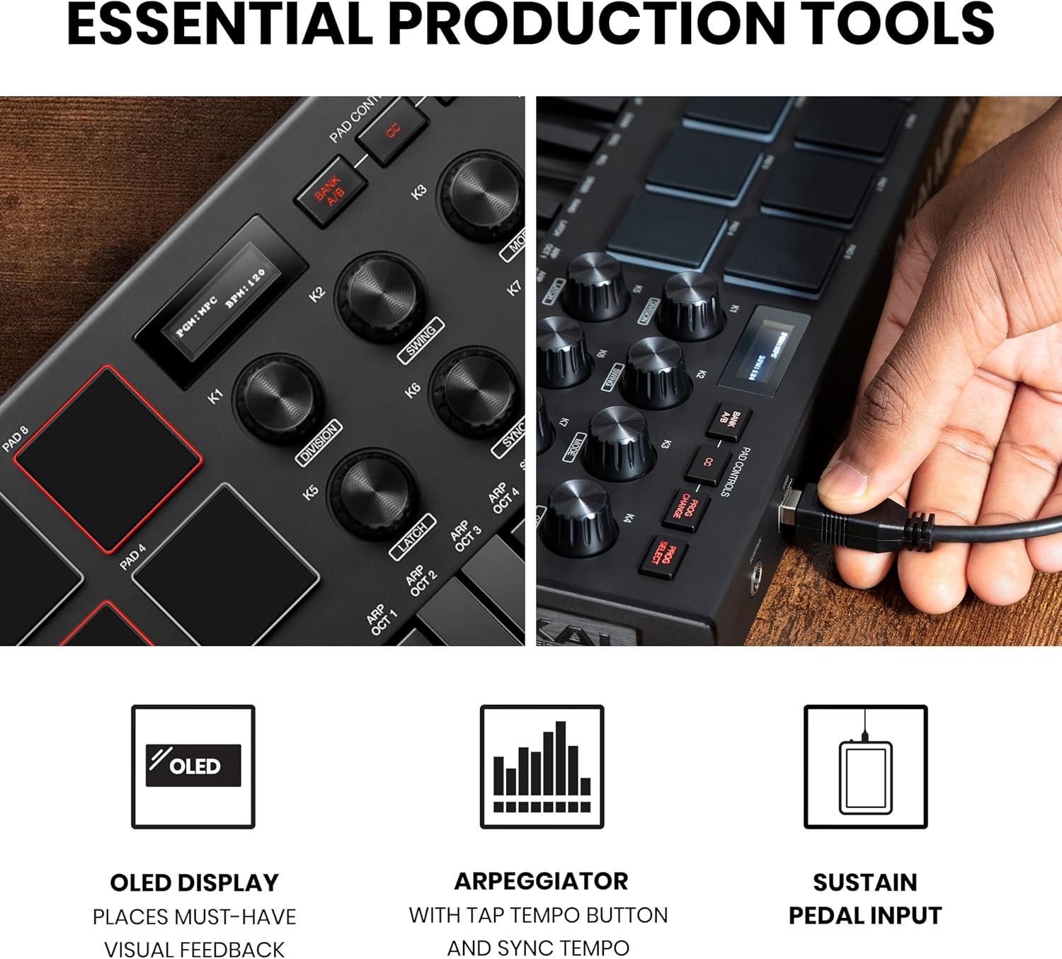 Akai Professional MPK Mini MK3 25-Key USB MIDI Keyboard Controller, Black
