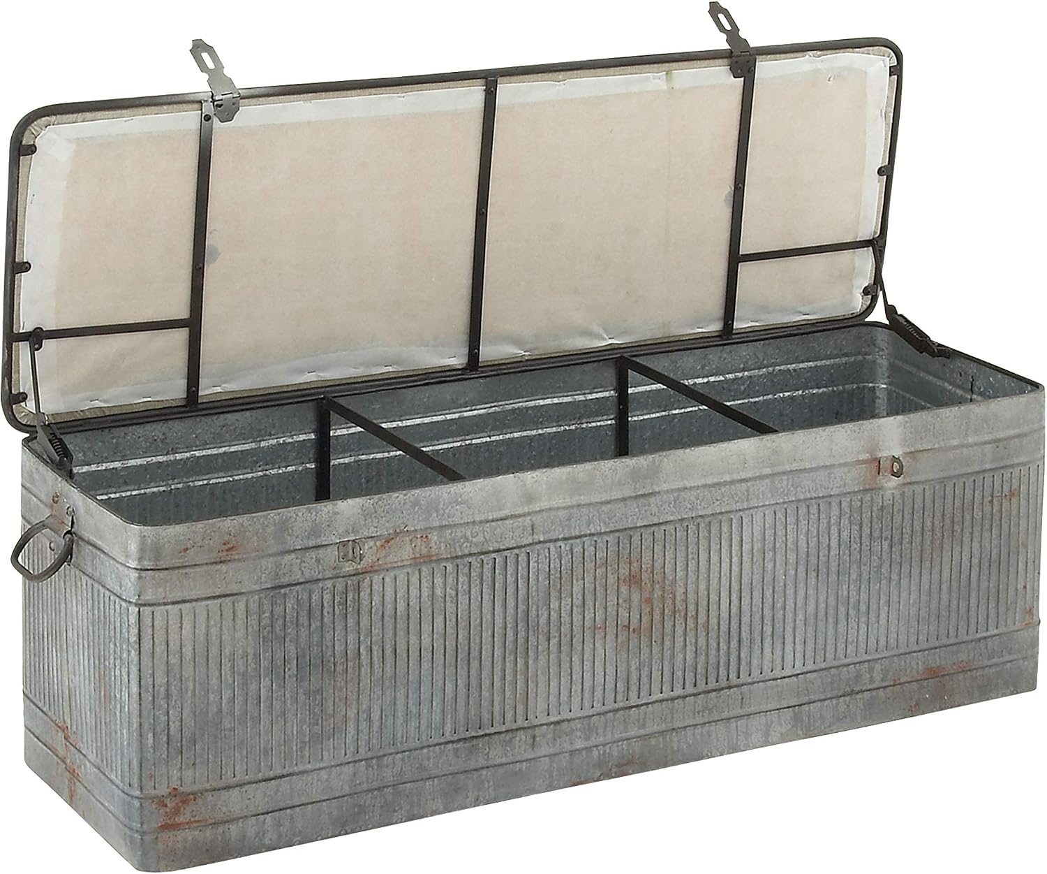 Deco 79 Metal Storage Bench, Entryway Bench, 50" x 16" x 18", Gray | Room decor, galvanized entryway bench with storage