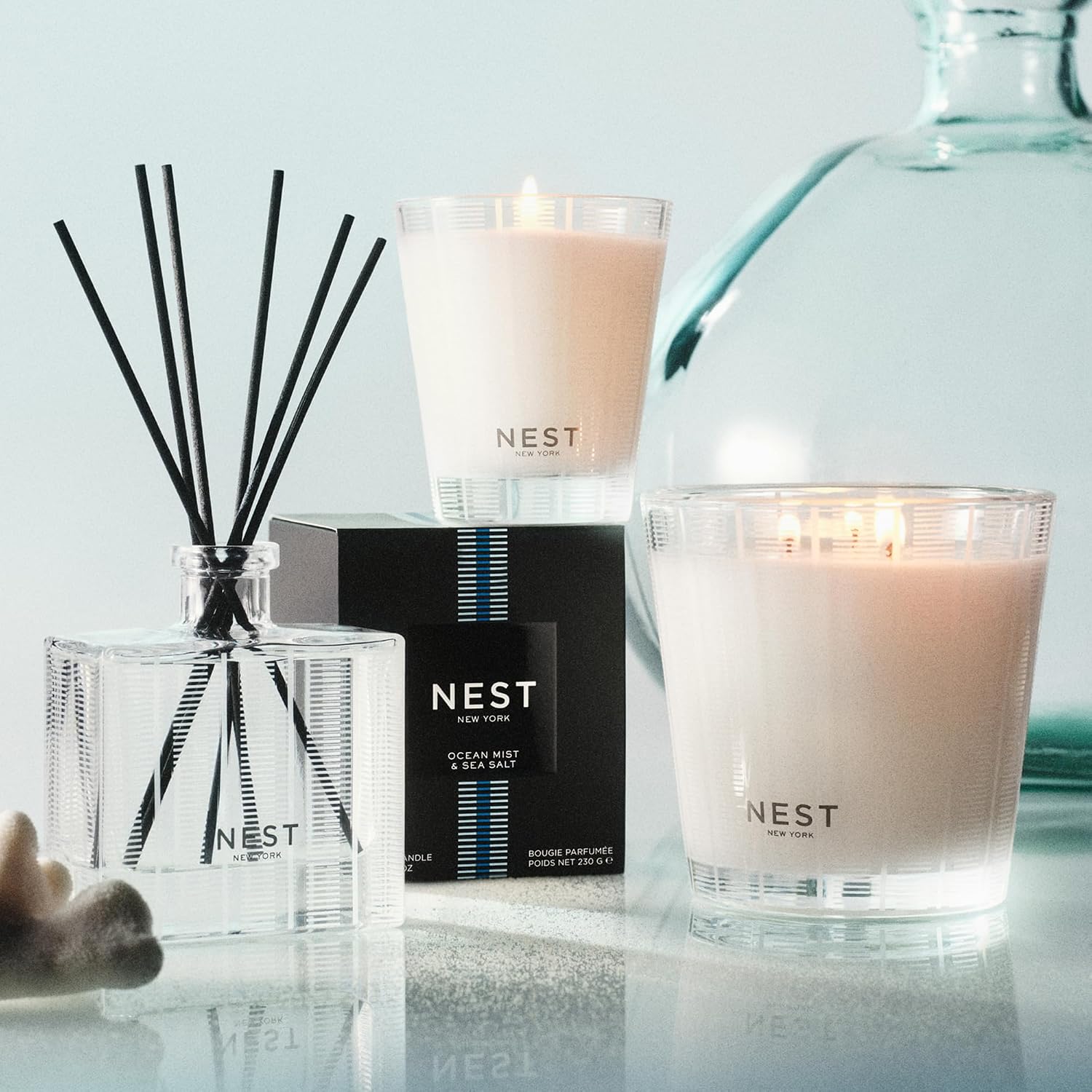 NEST New York Scented Classic Candle, Grapefruit - 8.1 oz - Up to 60-Hour Burn Time - Reusable Glass Vessel