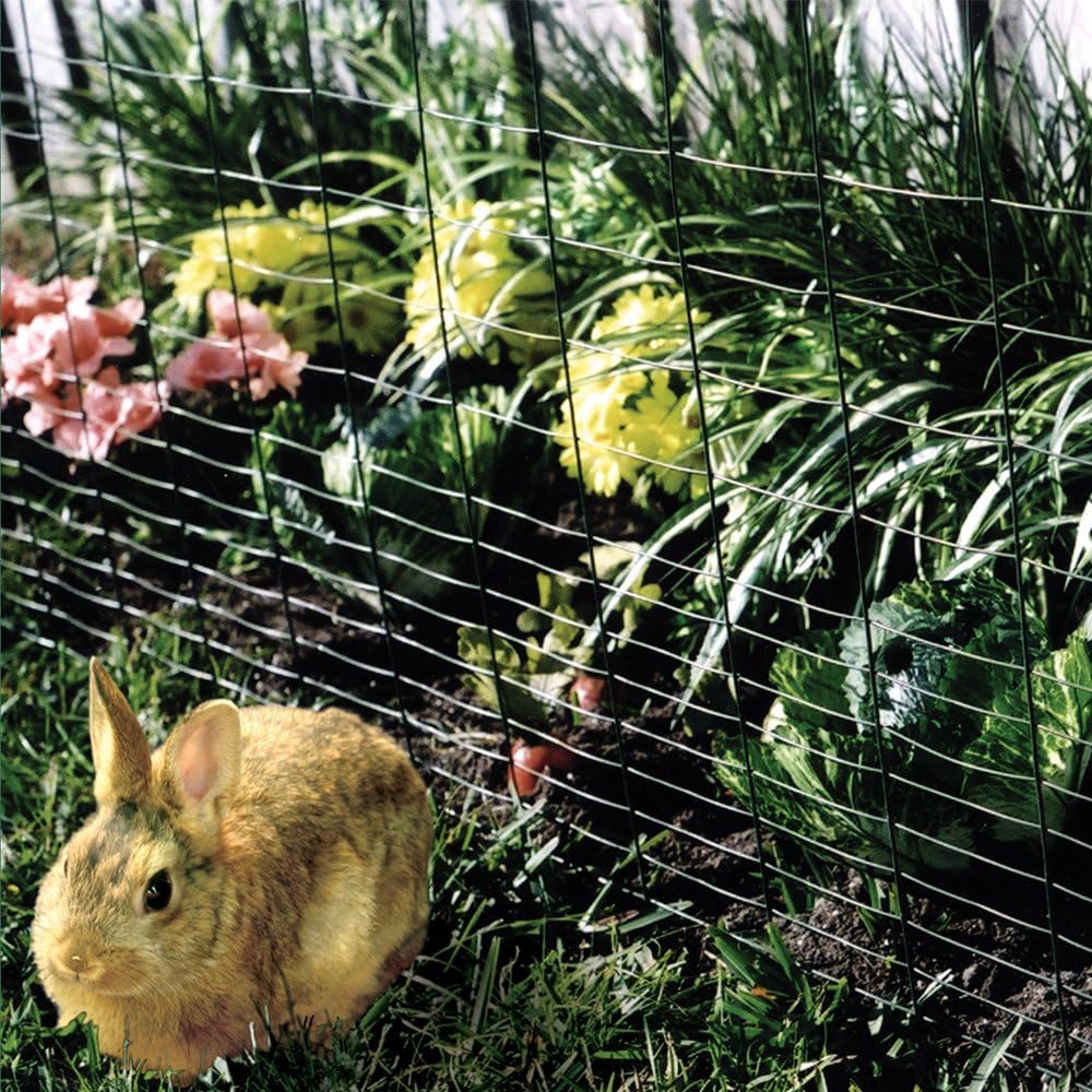 YARDGARD – 4 in. to 1 in. Mesh Welded Wire Fence – 28 in. x 50 ft. 16‑Gauge Vinyl Coated Galvanized Steel – for Rabbit Fencing | Garden