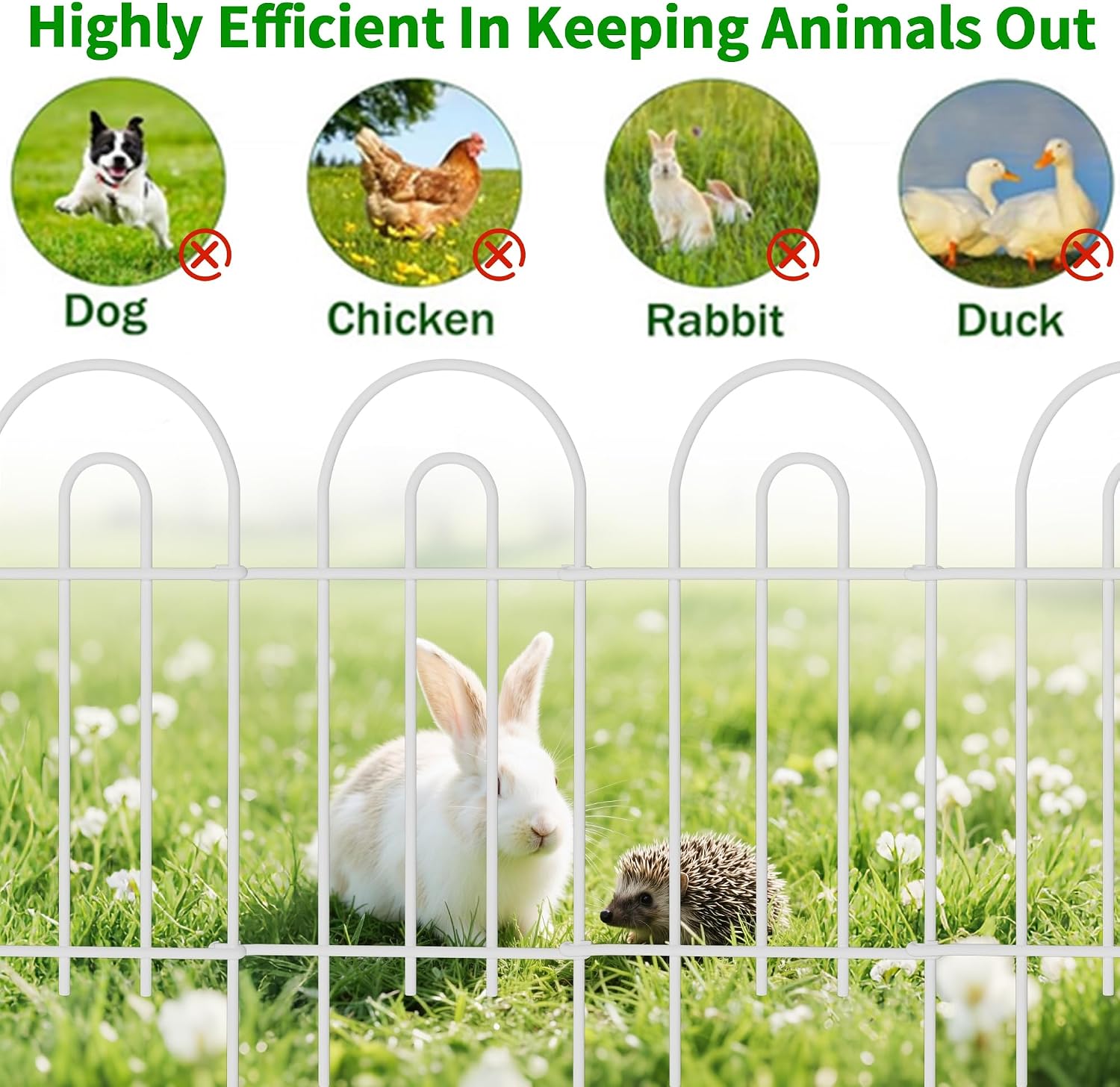 AMAGABELI 10 Panels 17in(H)×10ft(L) Decorative Garden Fences and Borders for Dogs No Dig Rustproof Metal Fence Panels Garden Edging Border Animal Barrier Fencing for Flower Beds Yard Patio Decor Black