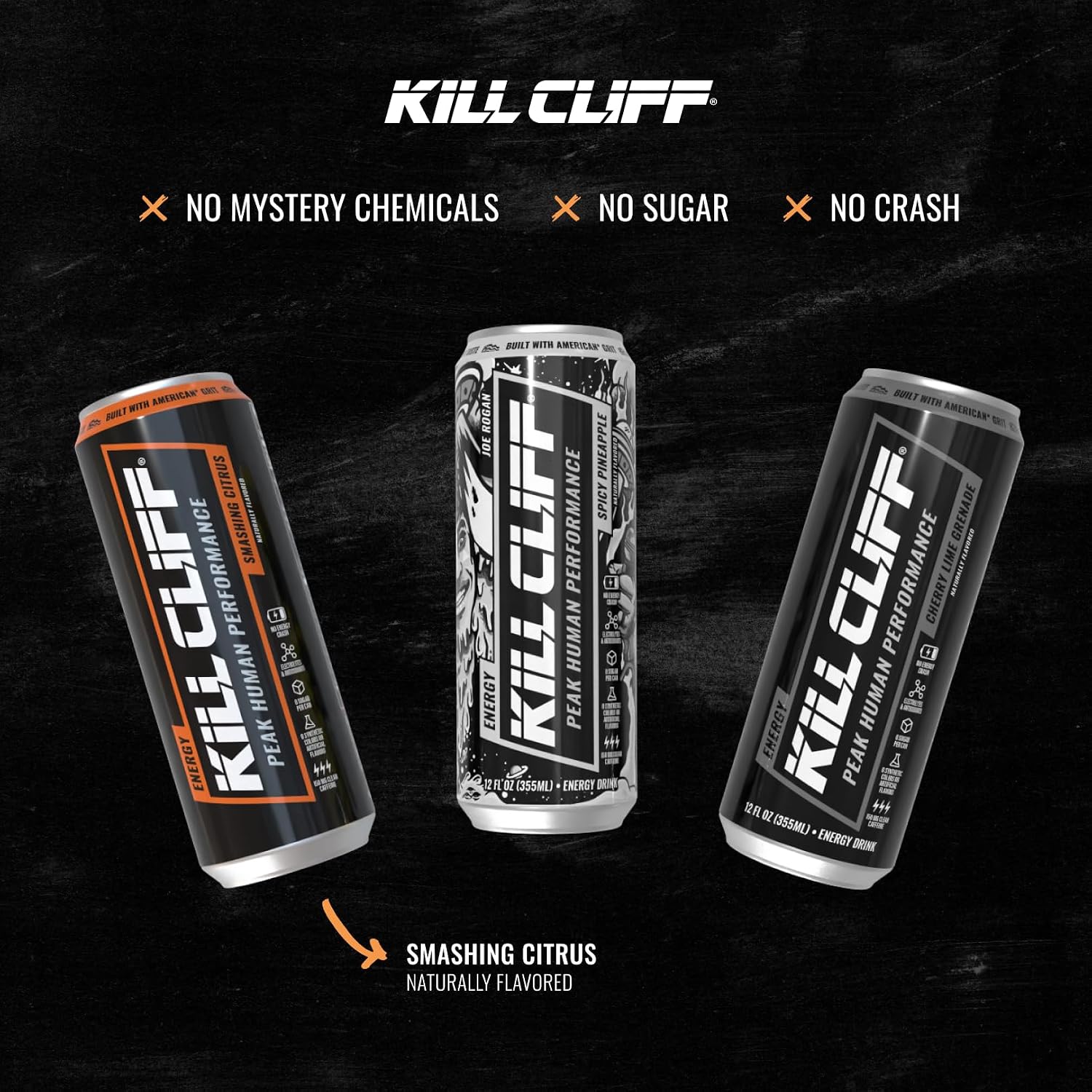 Kill Cliff Energy Drink - Sugar Free - Smashing Citrus 12 oz 12 Pack
