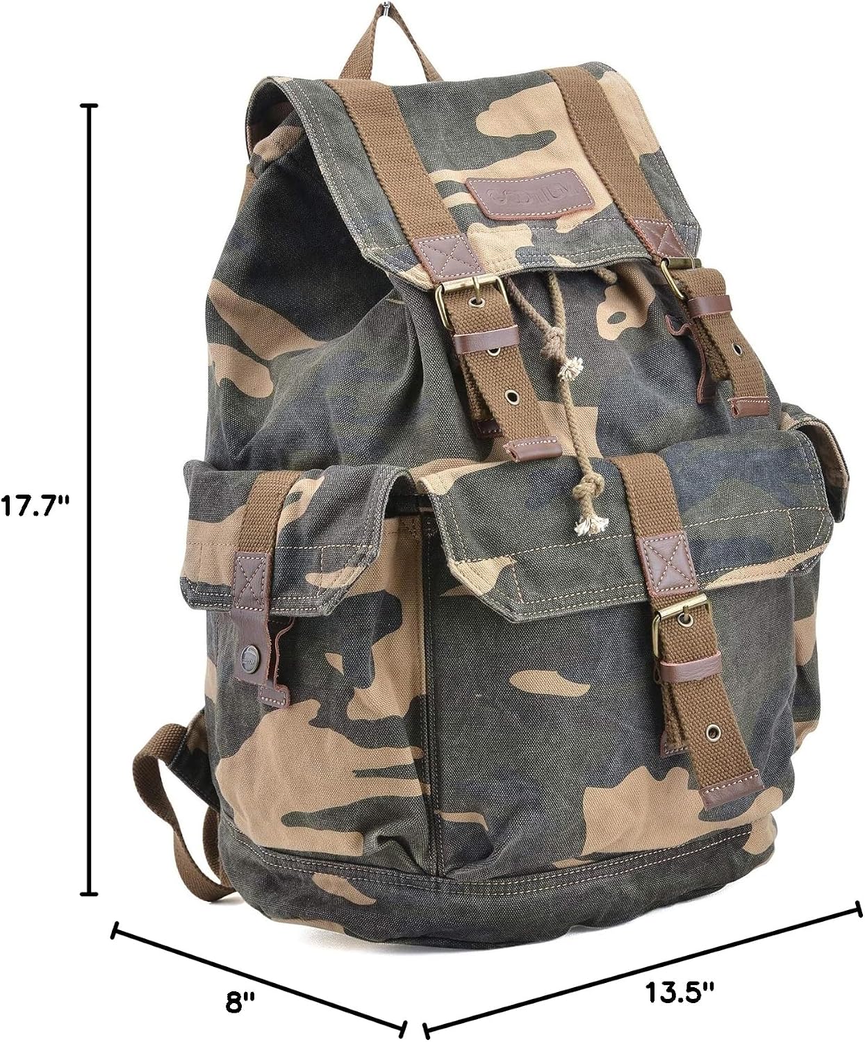 GOOTIUM 21101AMG Specially High Density Thick Canvas Backpack Rucksack, Field Tan, Large