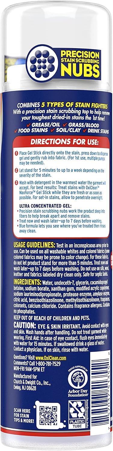OxiClean MaxForce Gel Stick, Pack of 1, 6.2 ounce