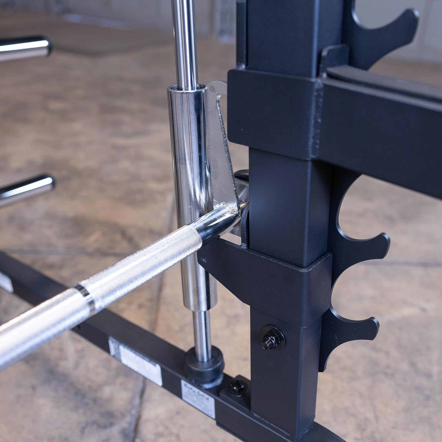 Body-Solid Precise 7° Angle Smith Machine Home Gym - Strength Training Equipment with Adjustable Safeties, Squat Rack Cage