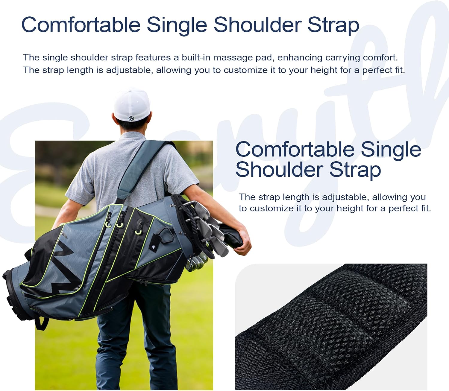 14-Way Golf Cart Bag with Organizer Divider | Full-Length Dividers, Rain Cover Included, Easy-Carry Handles, Club Organization, Cart Compatible