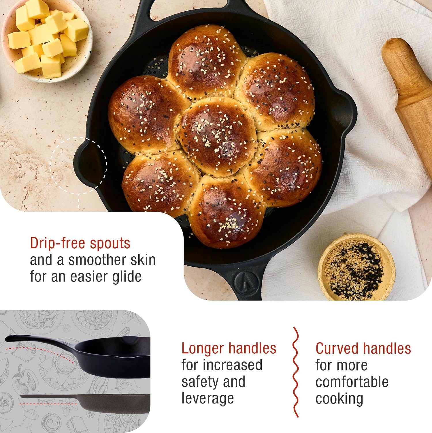 Victoria 10-Inch Cast Iron Skillet, Pre-Seasoned Cast-Iron Frying Pan with Long Handle, Made in Colombia | Pan with Long Handle, Made in Colombia