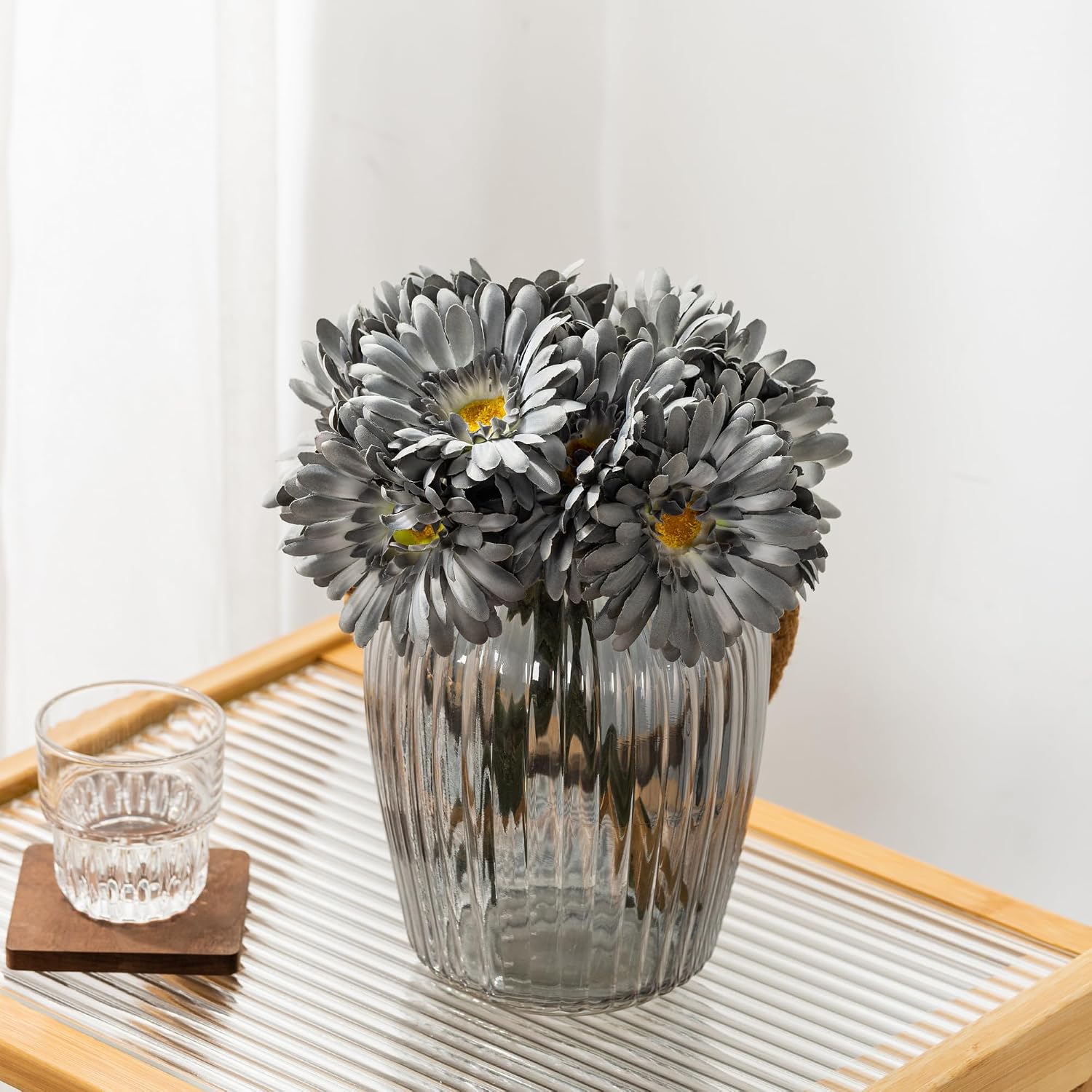 TOPIA Artificial African Daisies Flowers African Daisy Silk Flowers Artificial Gerbera Daisies Pack of 10 (Yellow)