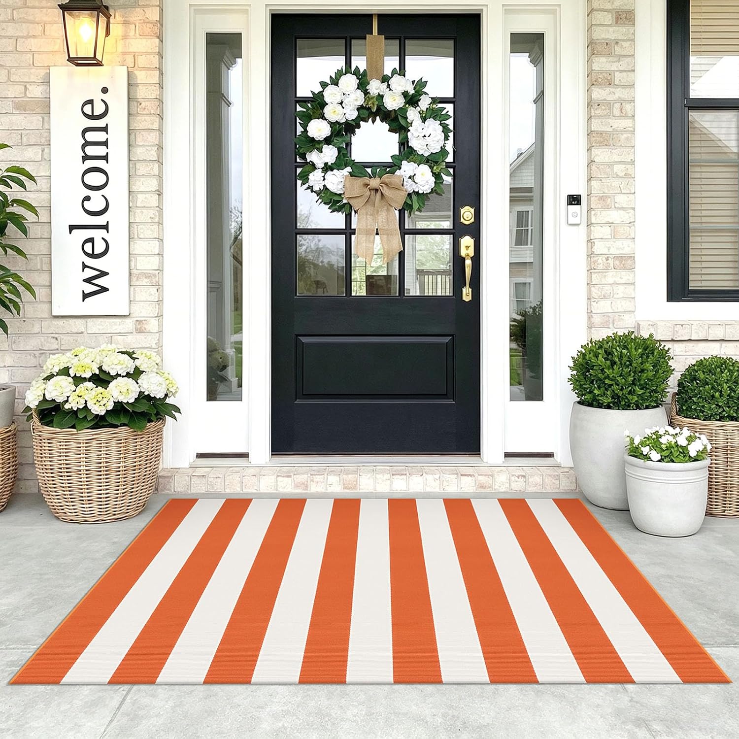 KOZYFLY Black and White Area Rug 3x5 Ft Washable