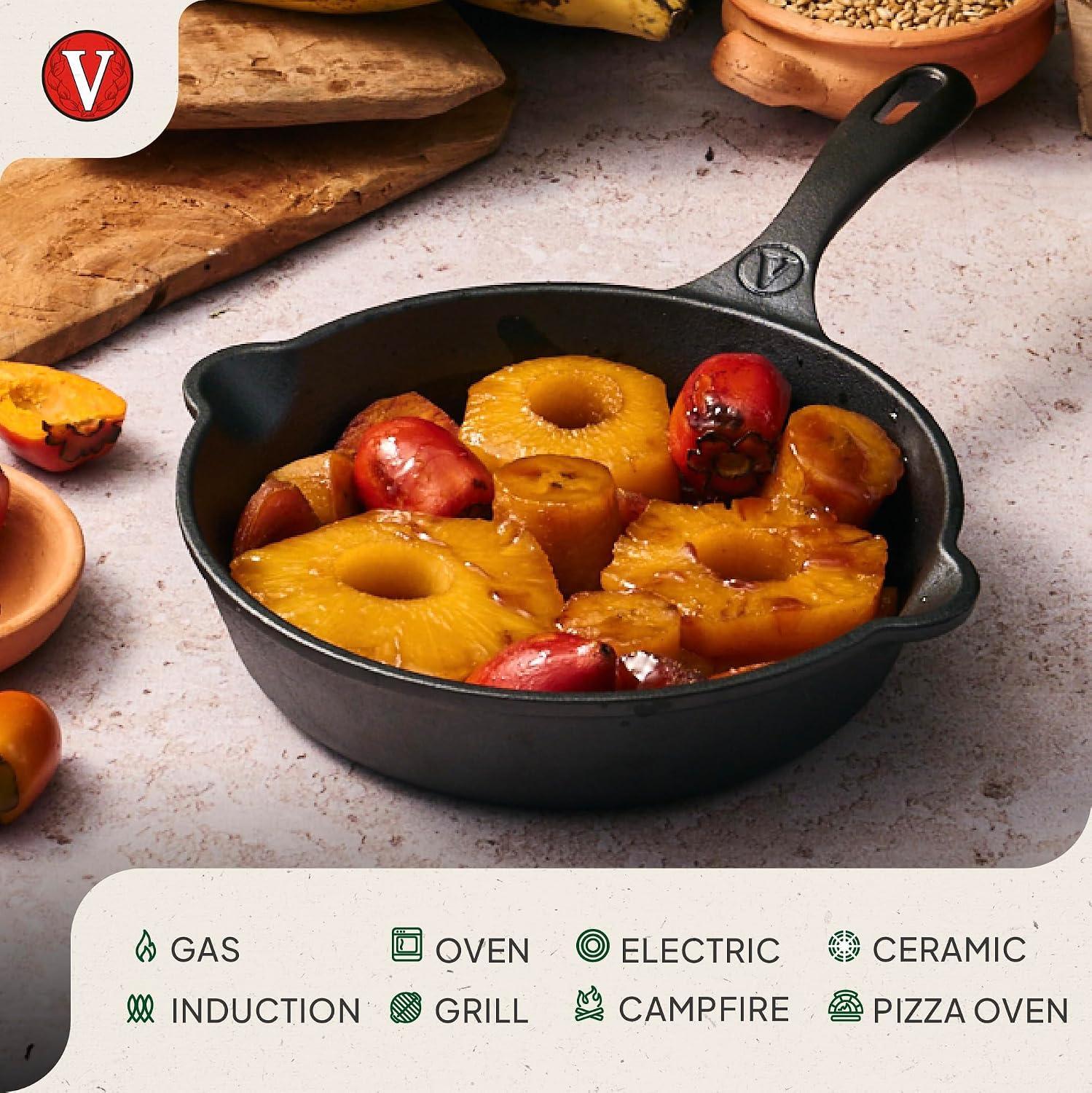 Victoria 10-Inch Cast Iron Skillet, Pre-Seasoned Cast-Iron Frying Pan with Long Handle, Made in Colombia | Pan with Long Handle, Made in Colombia