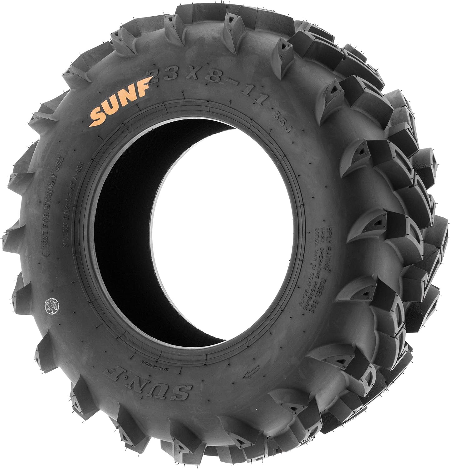 Set of 2 SunF A024 22x11-9 ATV UTV Mud/Trail Tires, 6-PR, Deep Directional Tread