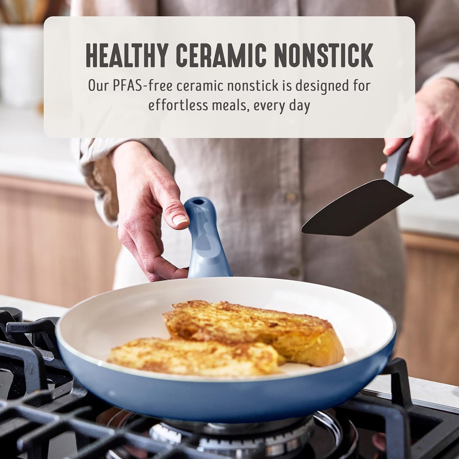 GreenLife 2 Piece (7” & 10”) Ceramic Nonstick Frying Pan Set, Turquoise | PFAS-Free Nonstick Coating, Family Skillet Set, Egg Pan, Omelet Pan, Stay-Cool Handles, Dishwasher & Oven Safe up to 350F