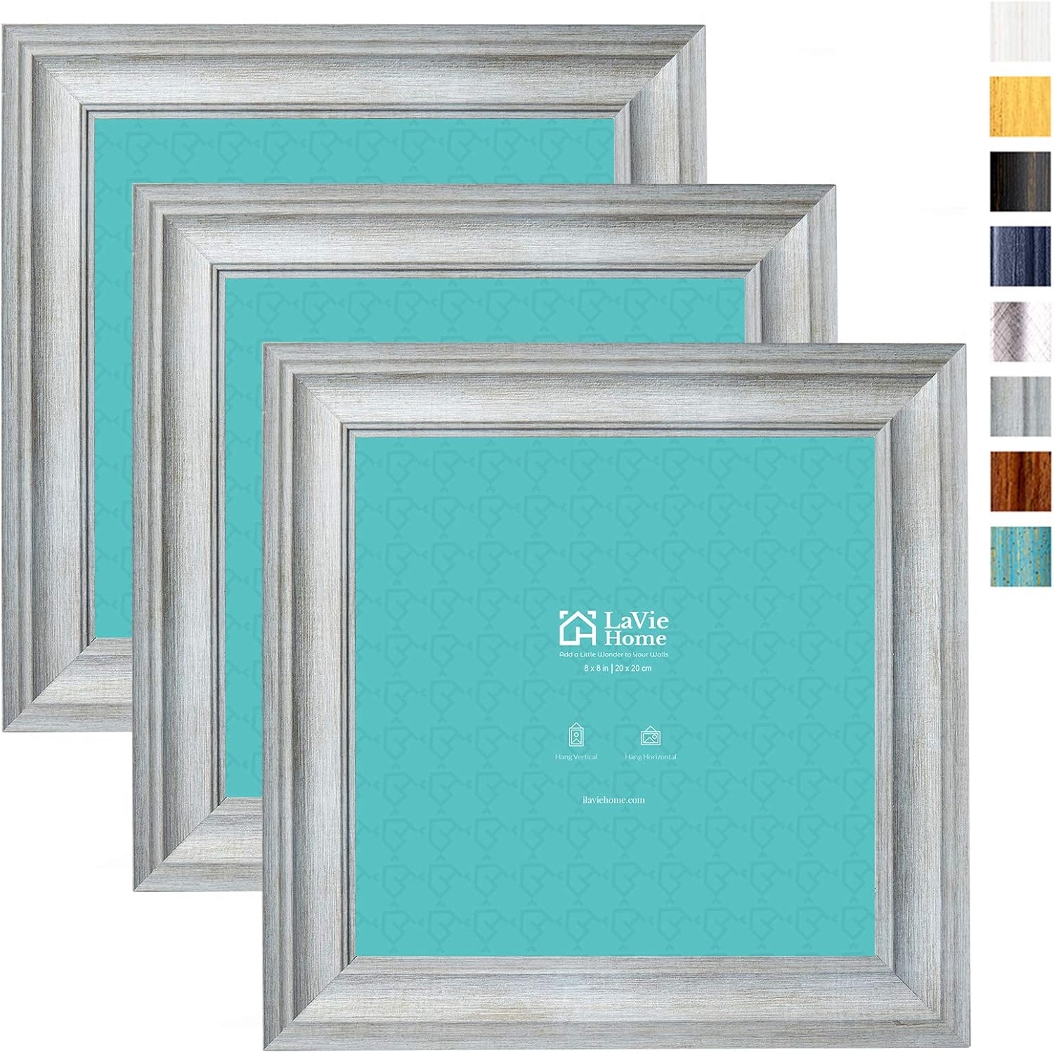 LaVie Home 8x8 Picture Frames (1 Pack, Gold) Square Photo Frame Set with High Definition Glass for Wall Mount & Table Top Display