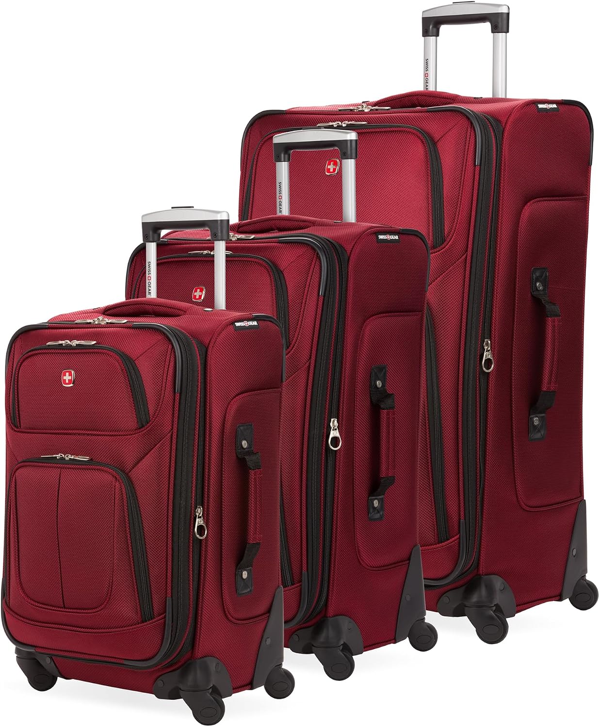 SWISSGEAR Sion Carry-On Spinner Luggage, Softside Expandable, Lightweight Suitcase, Dark Grey, 22.75-Inch