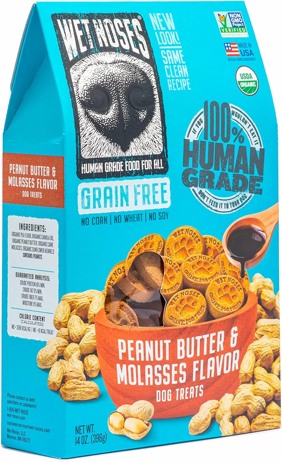 Wet Noses Organic Crunchy Dog Treats – All-Natural, Human-Grade, Non-GMO, Healthy Training & Delicious Snacks for Dogs