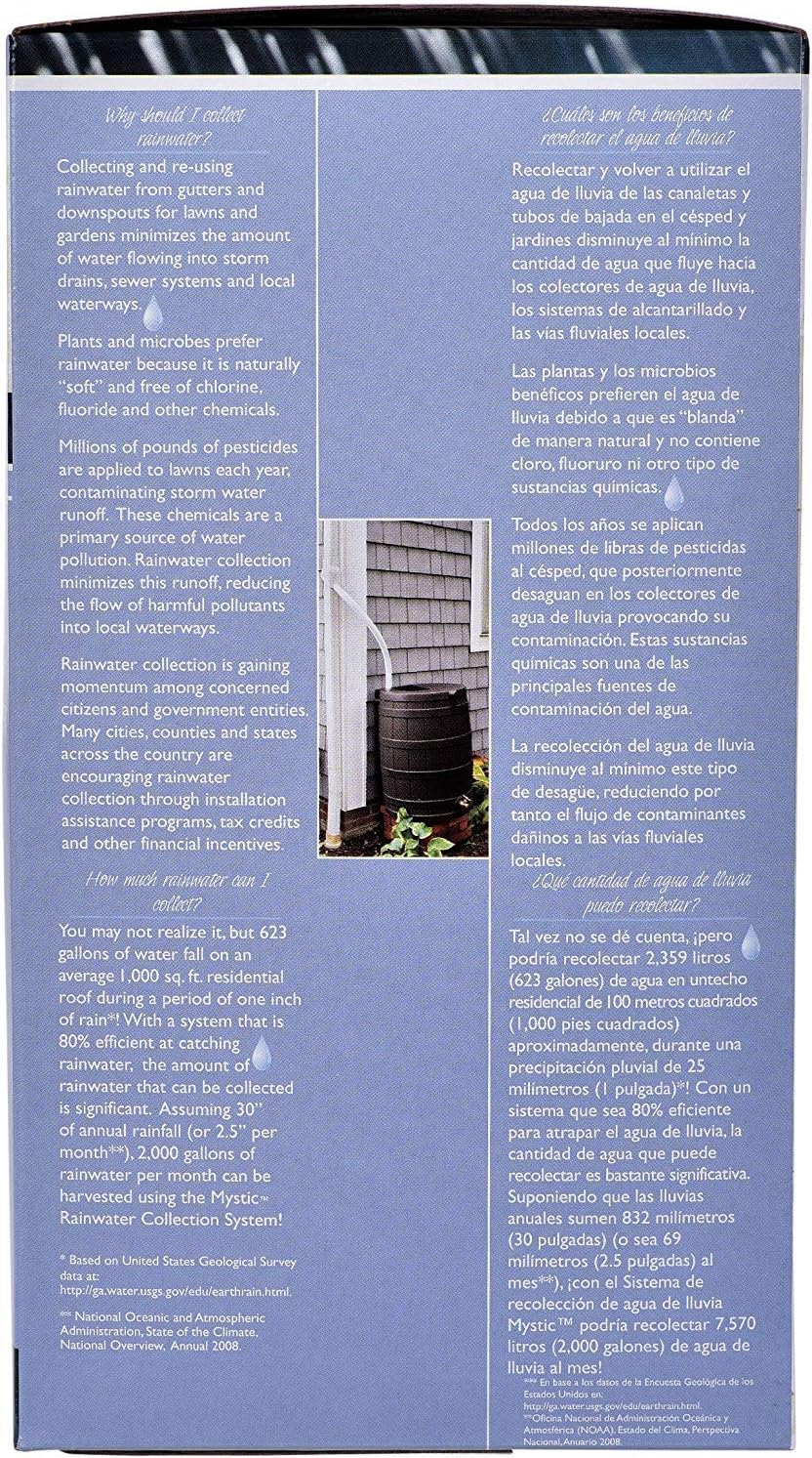Oatey Mystic Rainwater Collection System Fits 2" X 3" Residential Downspouts (Тwo Рack)