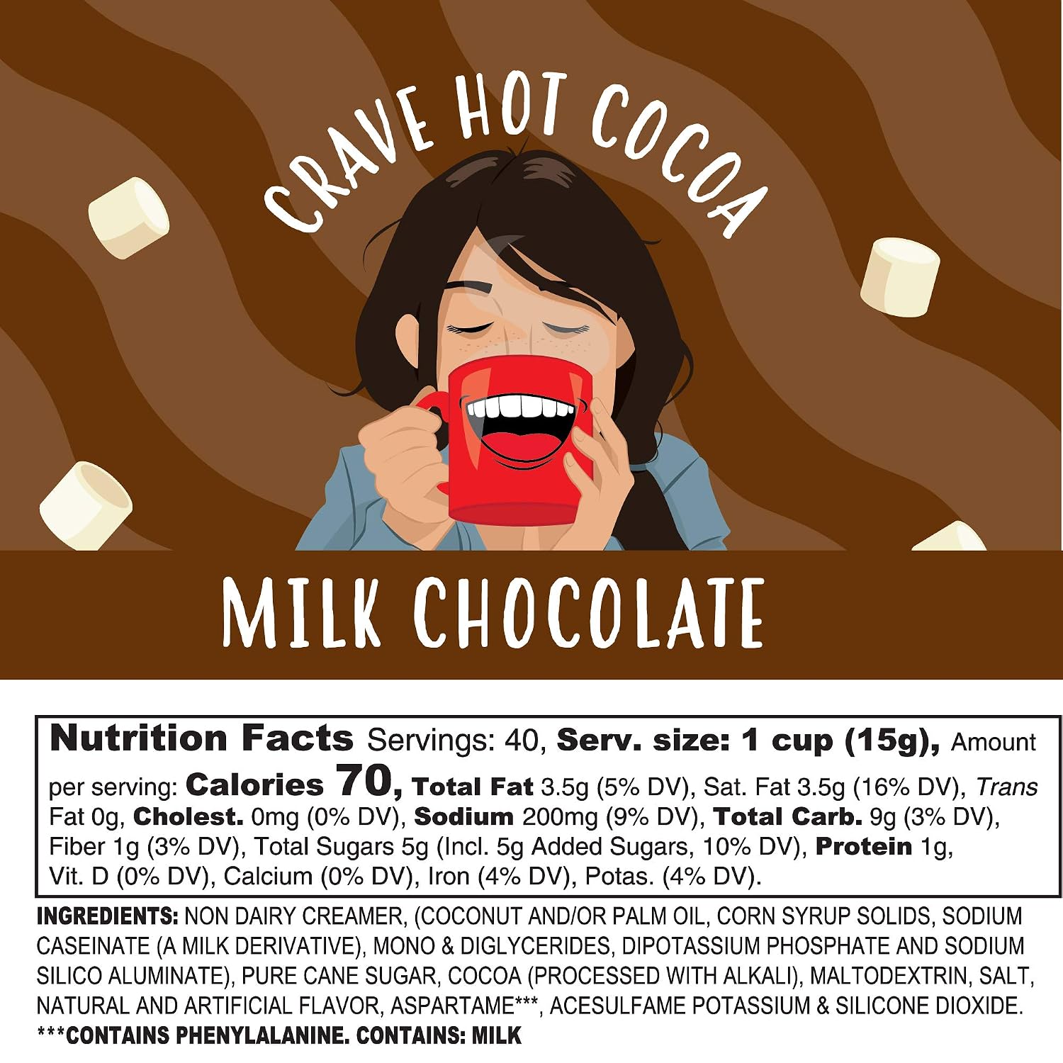 Crave Hot Chocolate Pods, Compatible with 2.0 K-Cup Brewers, Mint Chocolate, 40 Count