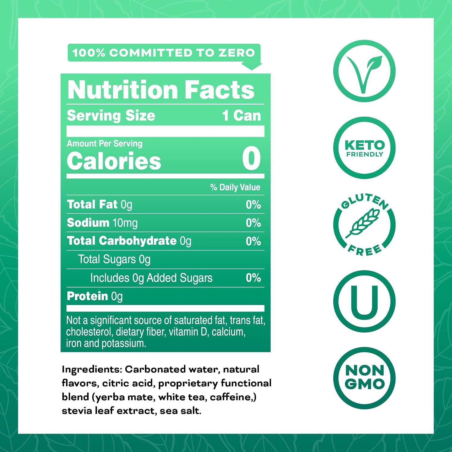 Yerbaé Energy Seltzer - Variety Performance Pack. No Sugar/Calories/Carbs. Energized by Yerba Mate Naturally Caffeinated Plant-Based, Healthy Alternative to Coffee/Sugary Sodas, Pack of 12, 12oz cans