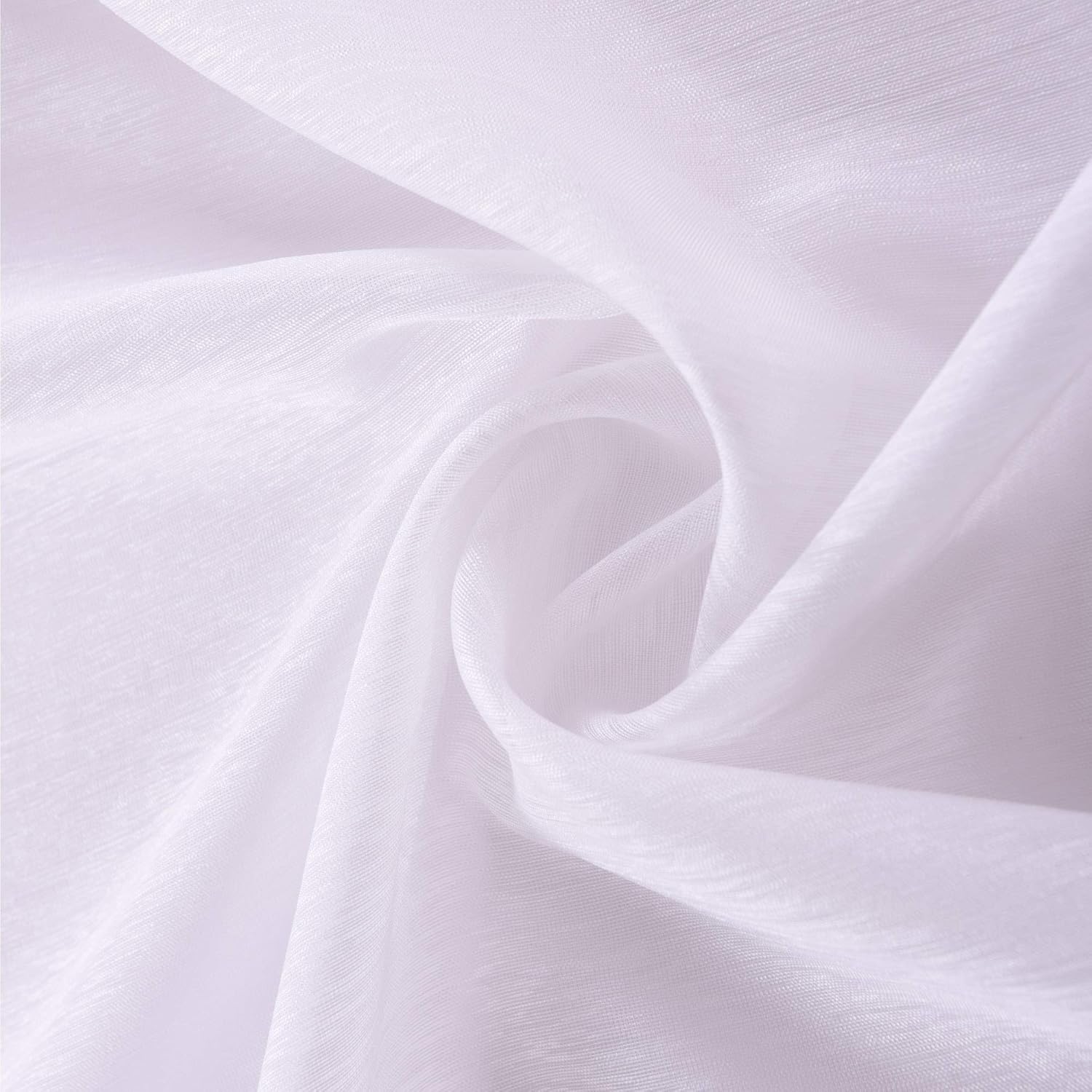 KOUFALL White Sheer Curtains 72 Inches Long for Bedroom Set of 2 Panels Grommet Faux Linen Window Voile Semi Baisc Decorative Sheer Curtains for