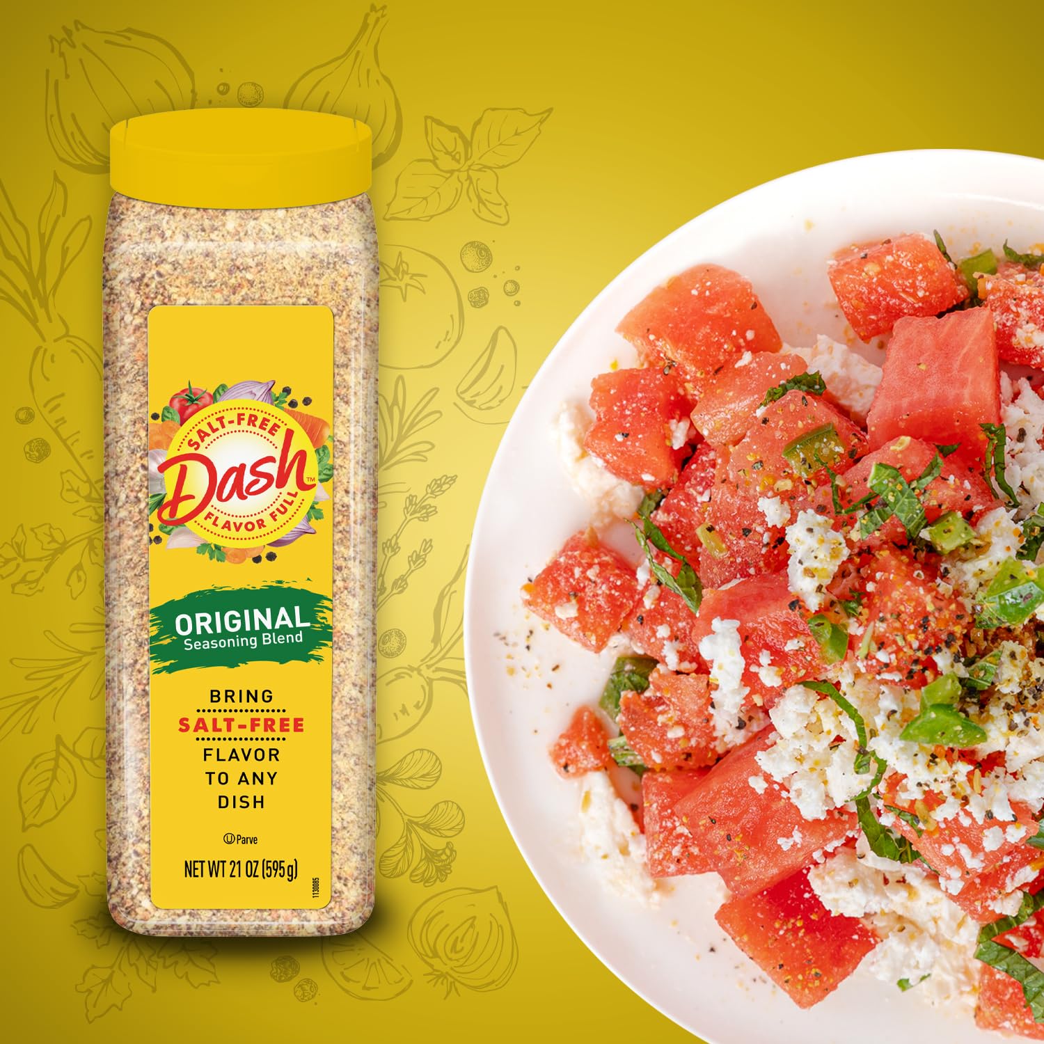 Dash Salt-Free Seasoning Blend, Garlic and Herb, 21 Ounce
