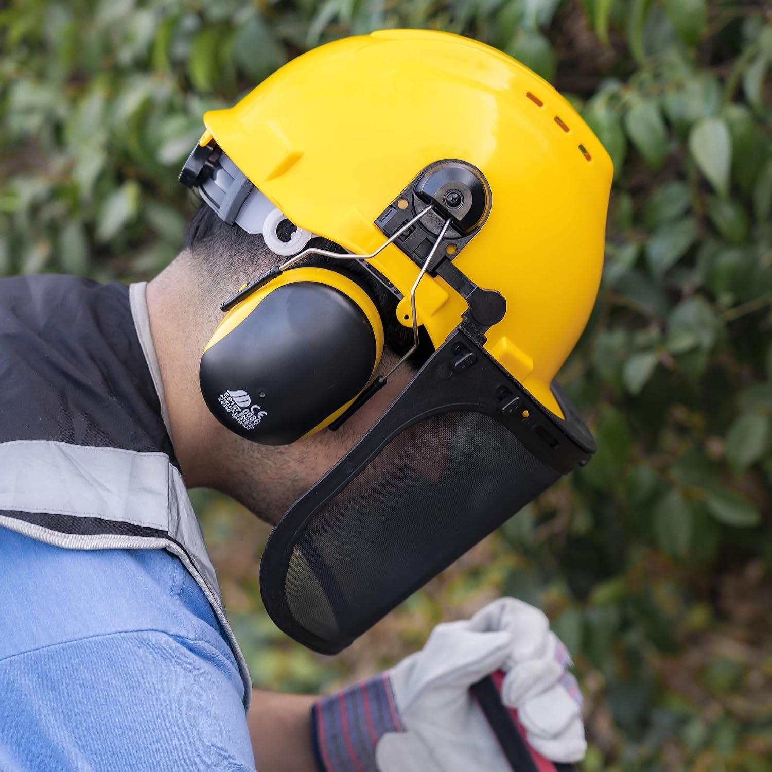 NEIKO 53880A Forestry Helmet for Safety with Shield and Earmuffs, Chainsaw Helmet with Face Shield, Hard Hat Safety Gear Equipment