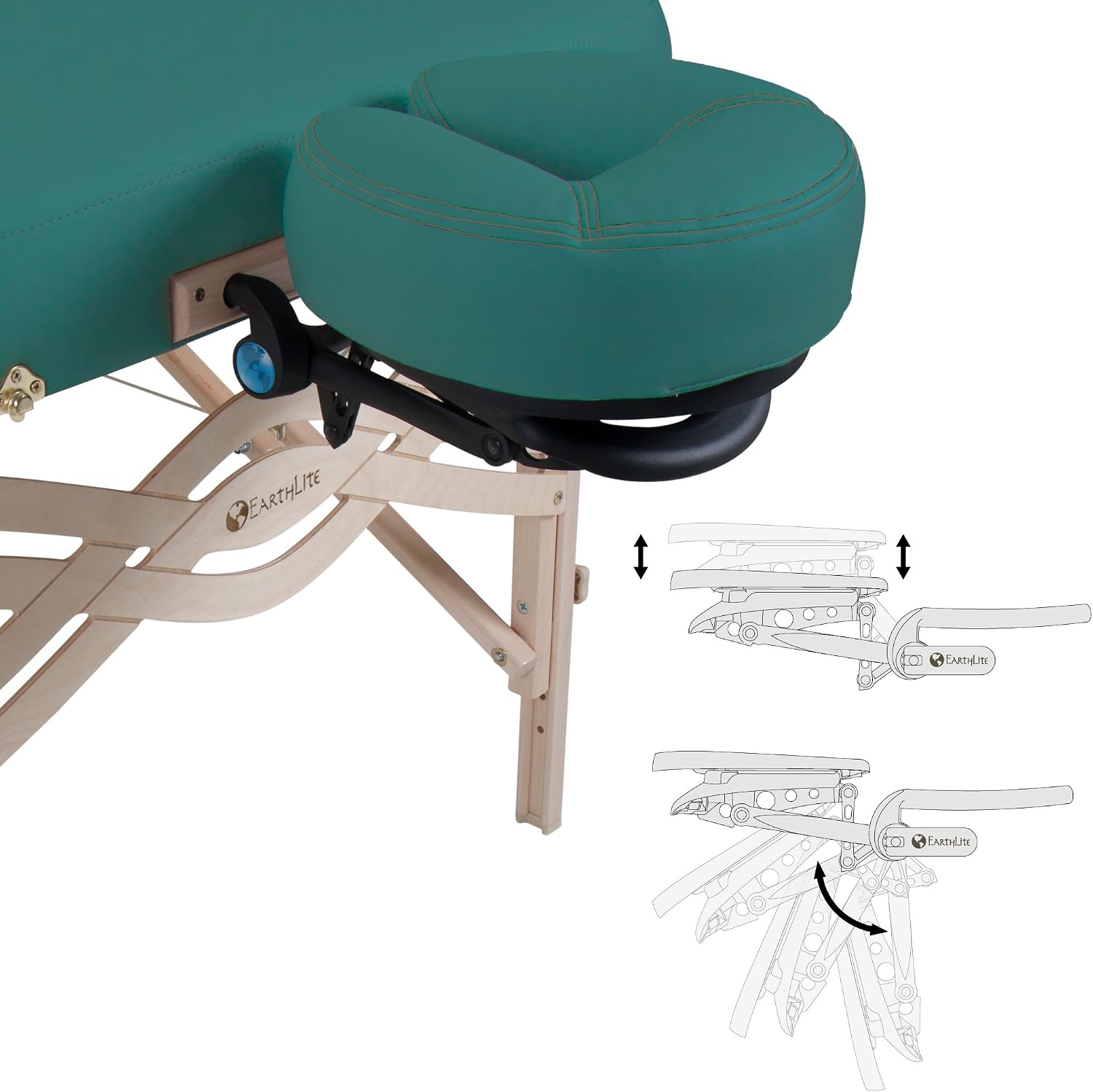 EARTHLITE Premium Portable Massage Table Package SPIRIT - Spa-Level Comfort, Deluxe Cushioning incl. Flex-Rest Face Cradle & Strata Face Pillow, Carry Case (30/32” x 73”) - Made in USA