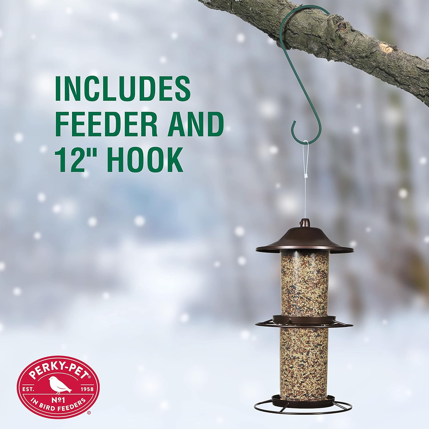 Perky-Pet Large 2-Tier Panorama Wild Bird Outdoor Feeder with Hanging Hook - 325SCOMBO-1SR - 4.5 lb Seed Capacity - Durable Construction - Versatile