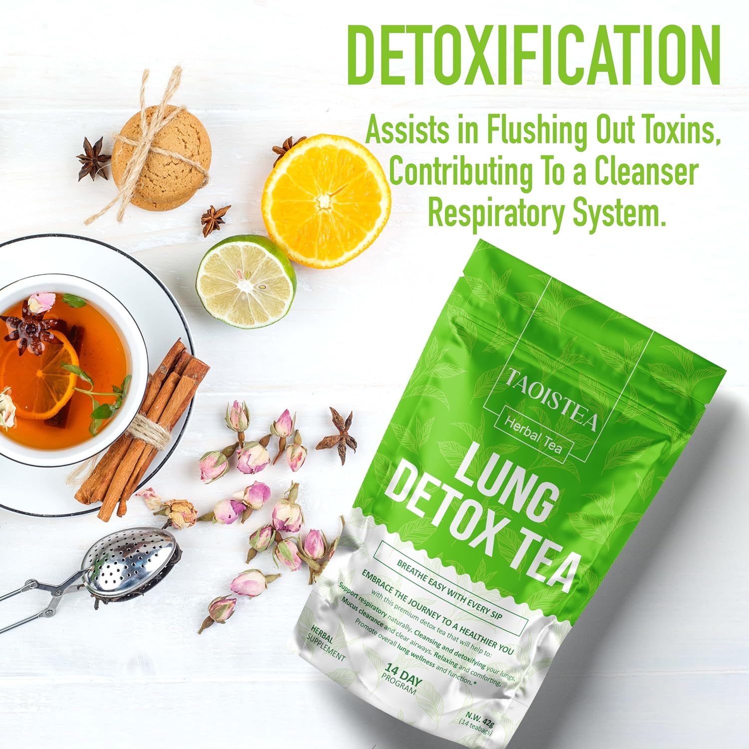TAOISTEA 14 Day Detox Tea for Weight Loss, Body Cleanse, Metabolism Boost - Morning Boost and Night Cleanse Teas