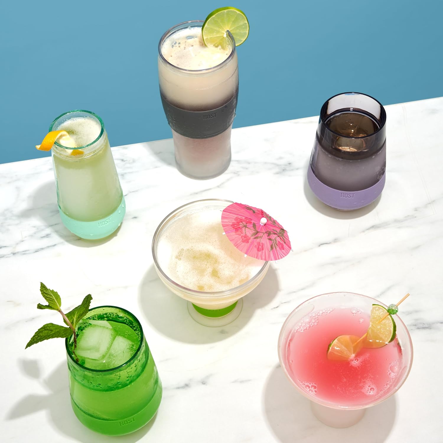 Host FREEZE Beer Glasses, Frozen Beer Mugs, Freezable Pint Glass Set, Insulated Pint Glass to Keep Your Drinks Cold, Double Walled Insulated Glasses