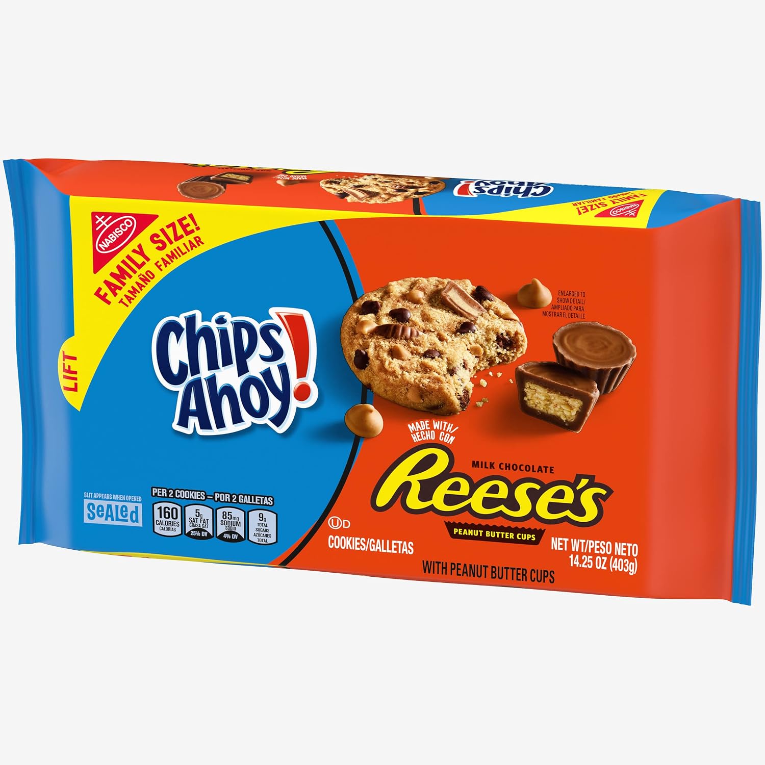 CHIPS AHOY! Reese’s Peanut Butter Cup Chocolate Chip Cookies, Family Size, 14.25 oz