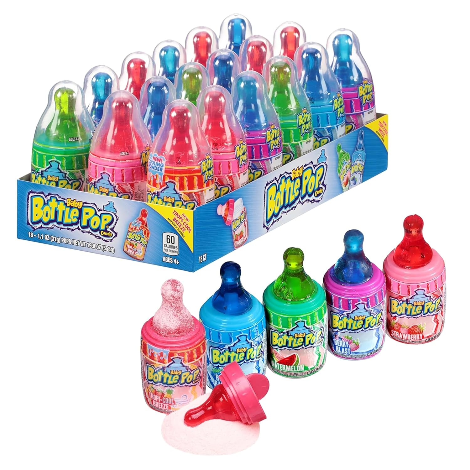 Baby Bottle Pop Candy Lollipops Variety Pack - 10 Ct Individually Wrapped