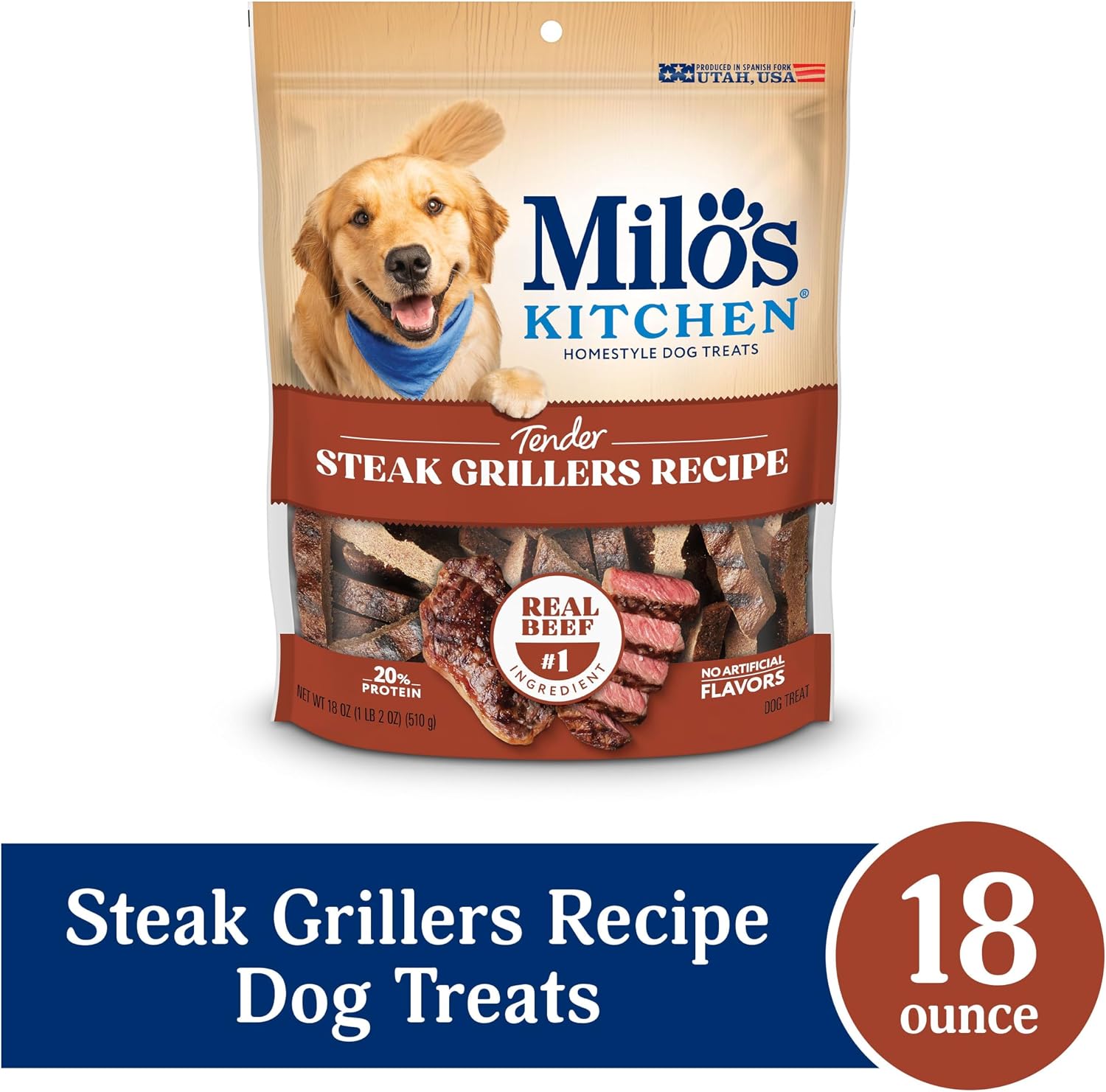 Milo’s Kitchen Chicken & Apple Sausage Slices Dog Treats, 18 Oz. Bag