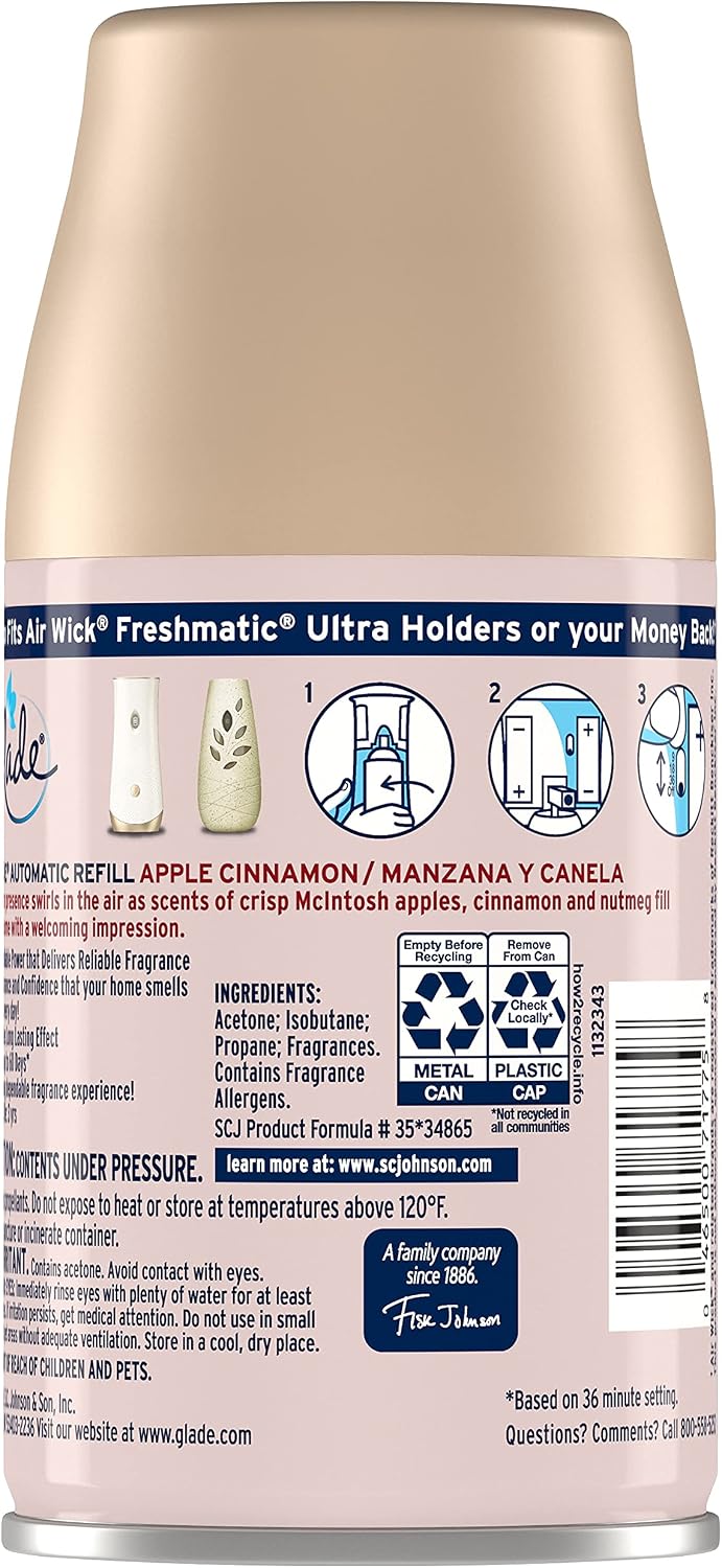Glade Automatic Spray Refill, Air Freshener for Home and Bathroom, Cashmere Woods, 6.2 Oz