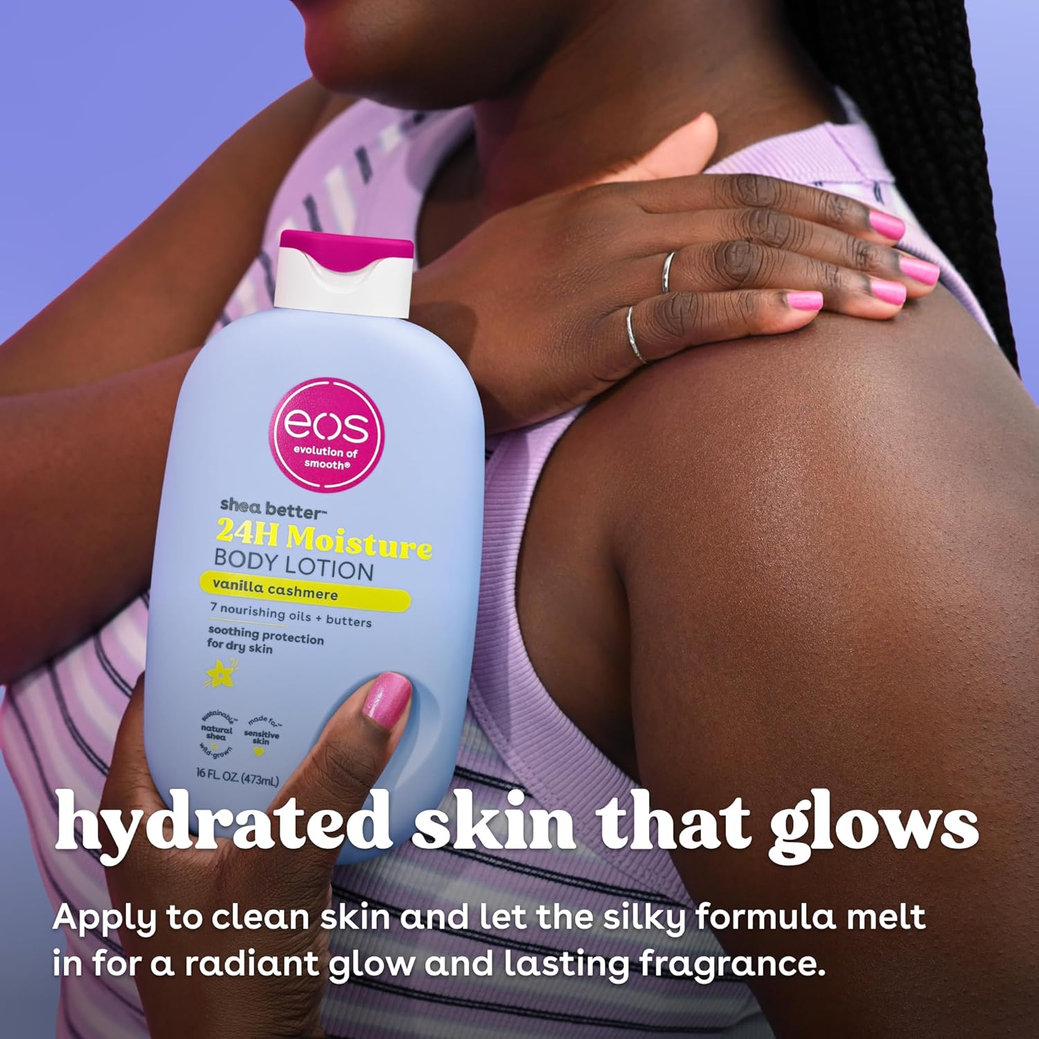 eos Shea Better 24H Moisture Body Lotion- Pomegranate Raspberry, 16 fl oz