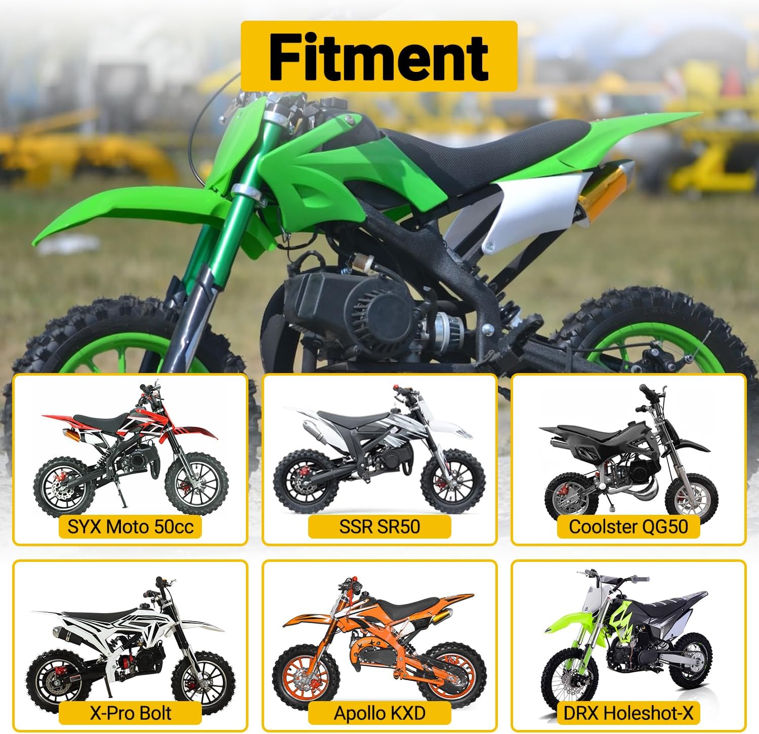 HIAORS Alloy Recoil Pull Starter Compatible with SYX Moto 50cc Dirt Bike 47cc 49cc 2 Stroke SSR SX50 Apollo Coolster QG-50 Xpro Holeshot Hawk DRX