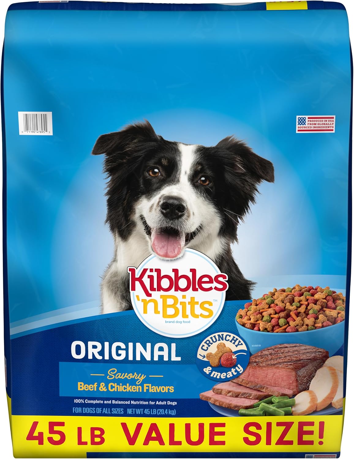 Kibbles 'n Bits Original Dry Dog Food, Beef & Chicken Flavors, 3.5 lb. Bag | Complete & Balanced Nutrition Formulated For Adult Dogs With Essential Vitamins & Minerals, Crunchy Kibble Pieces