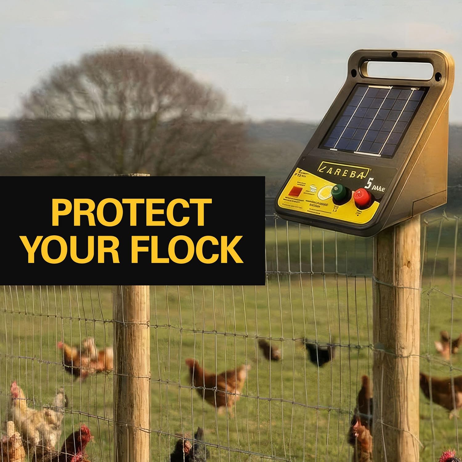Zareba Solar Electric Fence Charger, 5 Mile Range Low Impedance Energizer