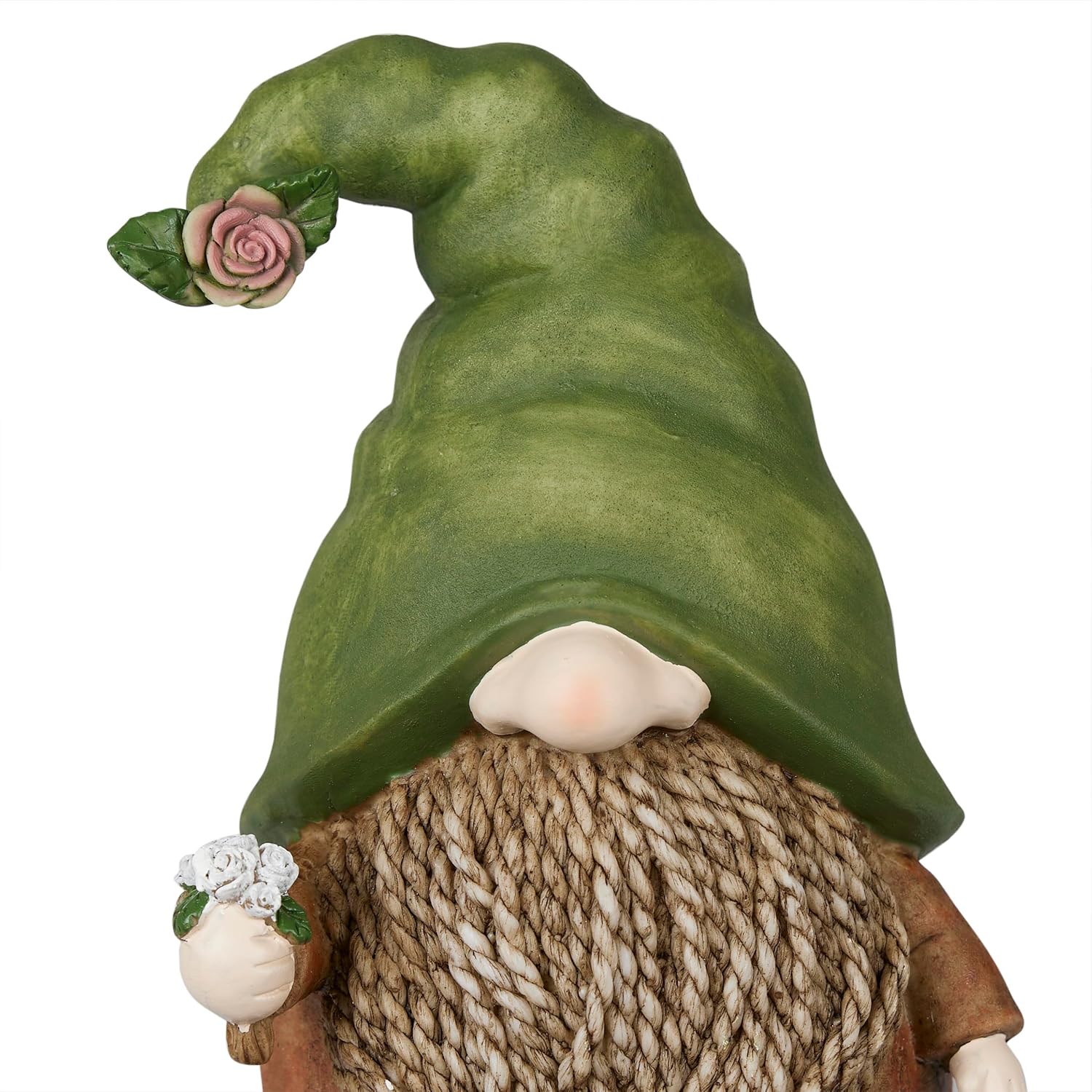 Alpine Corporation 12" Tall Traditional Outdoor Garden Gnome Yard Statue Decoration
